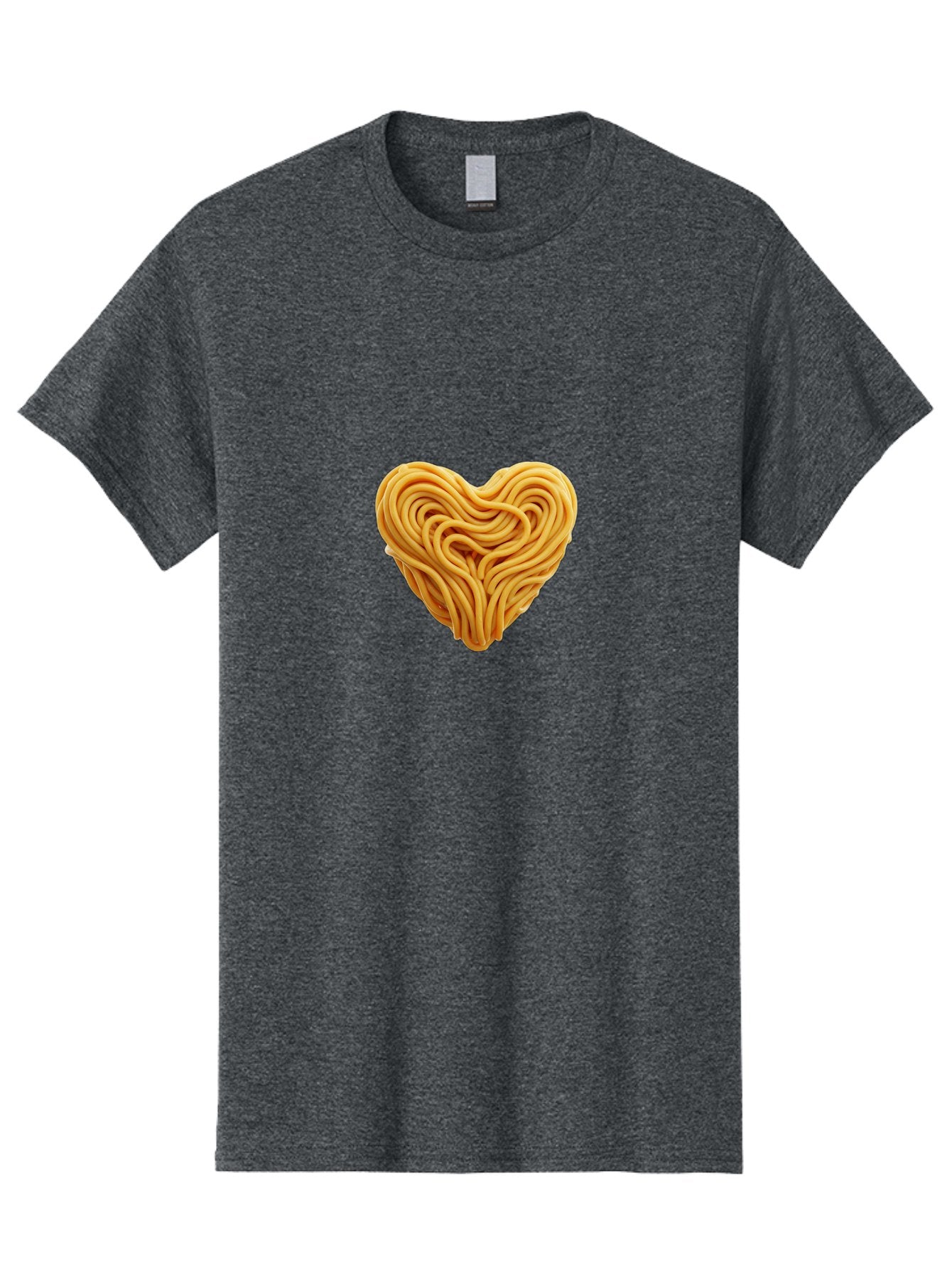 Noodles-Heart Men'S Graphic Tee, 100% Cotton, Comfortable Casual Summer Wear, Machine Washable, Heart Shaped Noodles, Creative Food Art, Noodle Design, Heart Made Of Noodles, Food Creativity, Unique Culinary Art, Noodle Heart, Food Styling Bae568 4