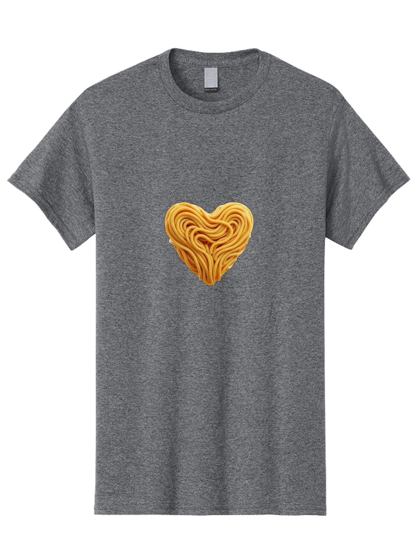 Noodles-Heart Men'S Graphic Tee, 100% Cotton, Comfortable Casual Summer Wear, Machine Washable, Heart Shaped Noodles, Creative Food Art, Noodle Design, Heart Made Of Noodles, Food Creativity, Unique Culinary Art, Noodle Heart, Food Styling Bae568 10