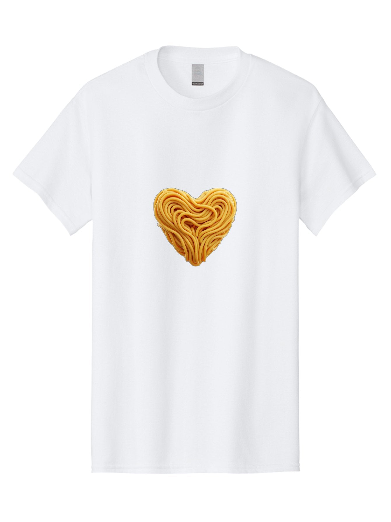 Noodles-Heart Men'S Graphic Tee, 100% Cotton, Comfortable Casual Summer Wear, Machine Washable, Heart Shaped Noodles, Creative Food Art, Noodle Design, Heart Made Of Noodles, Food Creativity, Unique Culinary Art, Noodle Heart, Food Styling Bae568 13