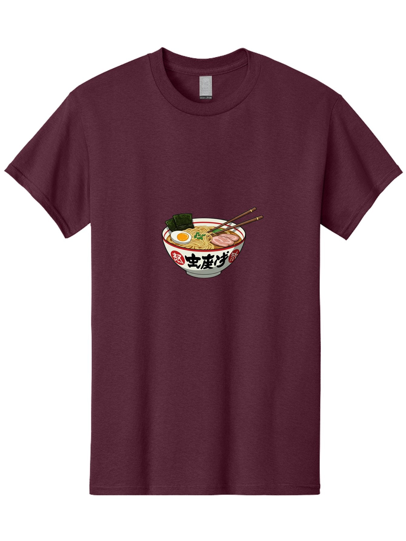 Noodles-Ramen Men'S Graphic Tee, 100% Cotton, Comfortable Casual Summer Wear, Machine Washable, Ramen With Egg, Pork Slices, Seaweed, Chopsticks, Japanese Cuisine, Noodle Soup, Savory Dish, Asian Food, Delicious Meal Bae569 4