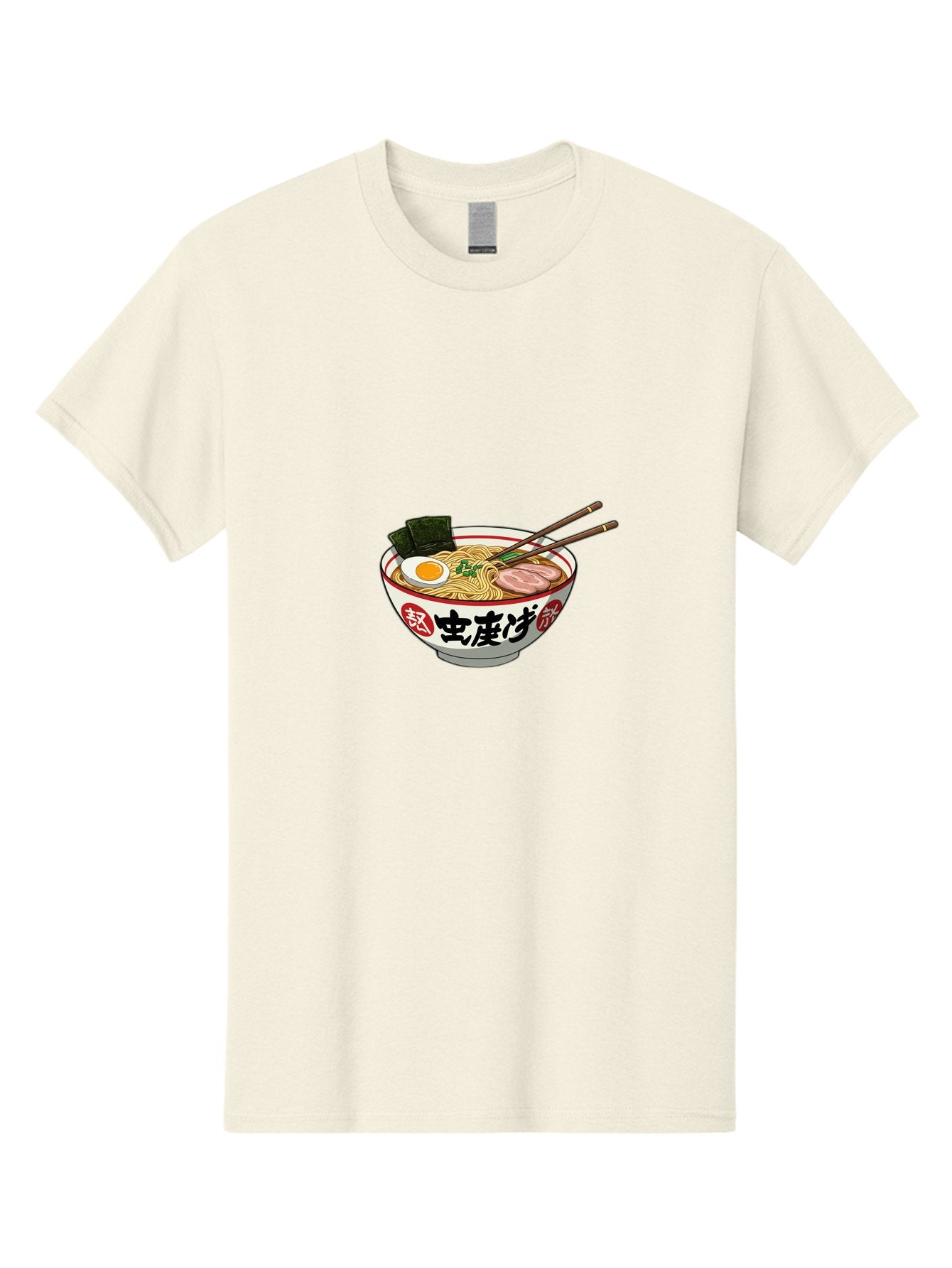 Noodles-Ramen Men'S Graphic Tee, 100% Cotton, Comfortable Casual Summer Wear, Machine Washable, Ramen With Egg, Pork Slices, Seaweed, Chopsticks, Japanese Cuisine, Noodle Soup, Savory Dish, Asian Food, Delicious Meal Bae569 7