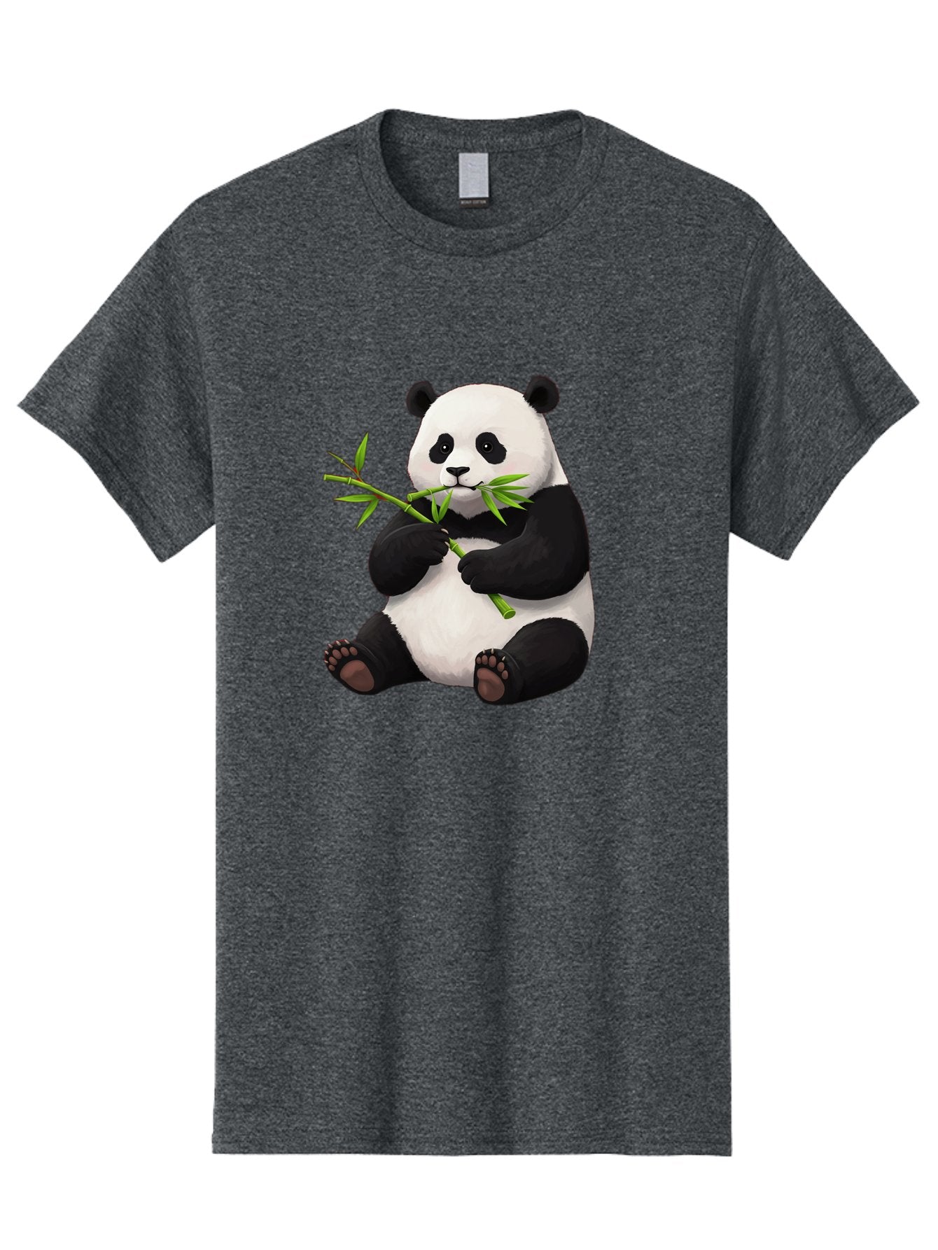 Panda-1 Men'S Graphic Tee, 100% Cotton, Comfortable Casual Summer Wear, Machine Washable, Panda Eating Bamboo, Cartoon Panda, Cute Panda, Adorable Animal, Bamboo Shoots, Black And White Panda, Sitting Panda, Playful Bear, Bamboo Leaves, Bae573 14