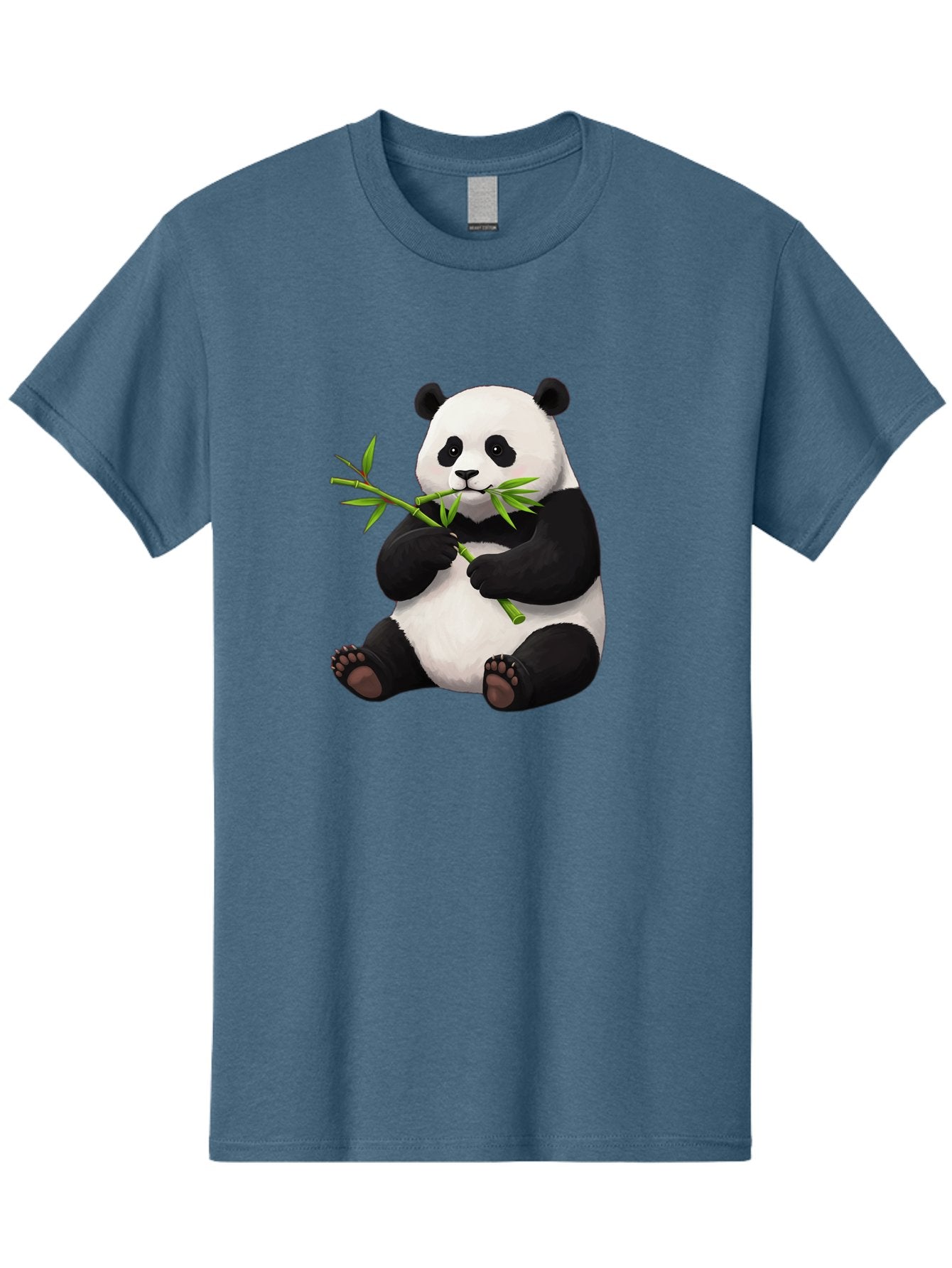 Panda-1 Men'S Graphic Tee, 100% Cotton, Comfortable Casual Summer Wear, Machine Washable, Panda Eating Bamboo, Cartoon Panda, Cute Panda, Adorable Animal, Bamboo Shoots, Black And White Panda, Sitting Panda, Playful Bear, Bamboo Leaves, Bae573 12