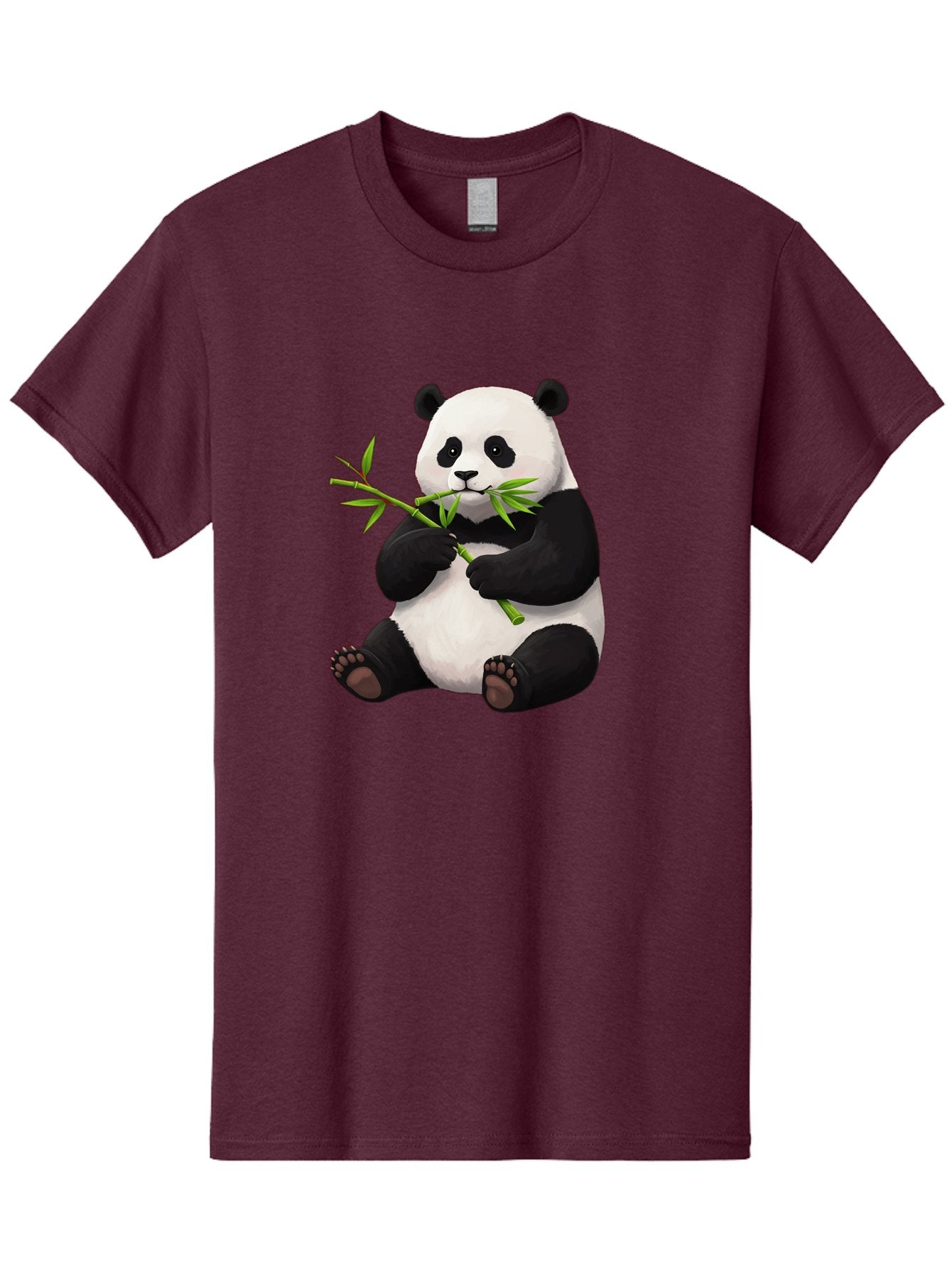 Panda-1 Men'S Graphic Tee, 100% Cotton, Comfortable Casual Summer Wear, Machine Washable, Panda Eating Bamboo, Cartoon Panda, Cute Panda, Adorable Animal, Bamboo Shoots, Black And White Panda, Sitting Panda, Playful Bear, Bamboo Leaves, Bae573 11