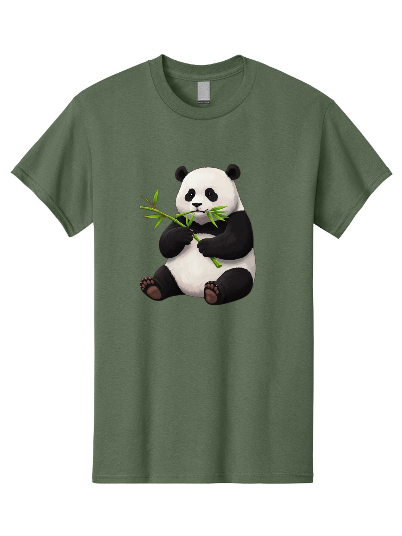 Panda-1 Men'S Graphic Tee, 100% Cotton, Comfortable Casual Summer Wear, Machine Washable, Panda Eating Bamboo, Cartoon Panda, Cute Panda, Adorable Animal, Bamboo Shoots, Black And White Panda, Sitting Panda, Playful Bear, Bamboo Leaves, Bae573 7