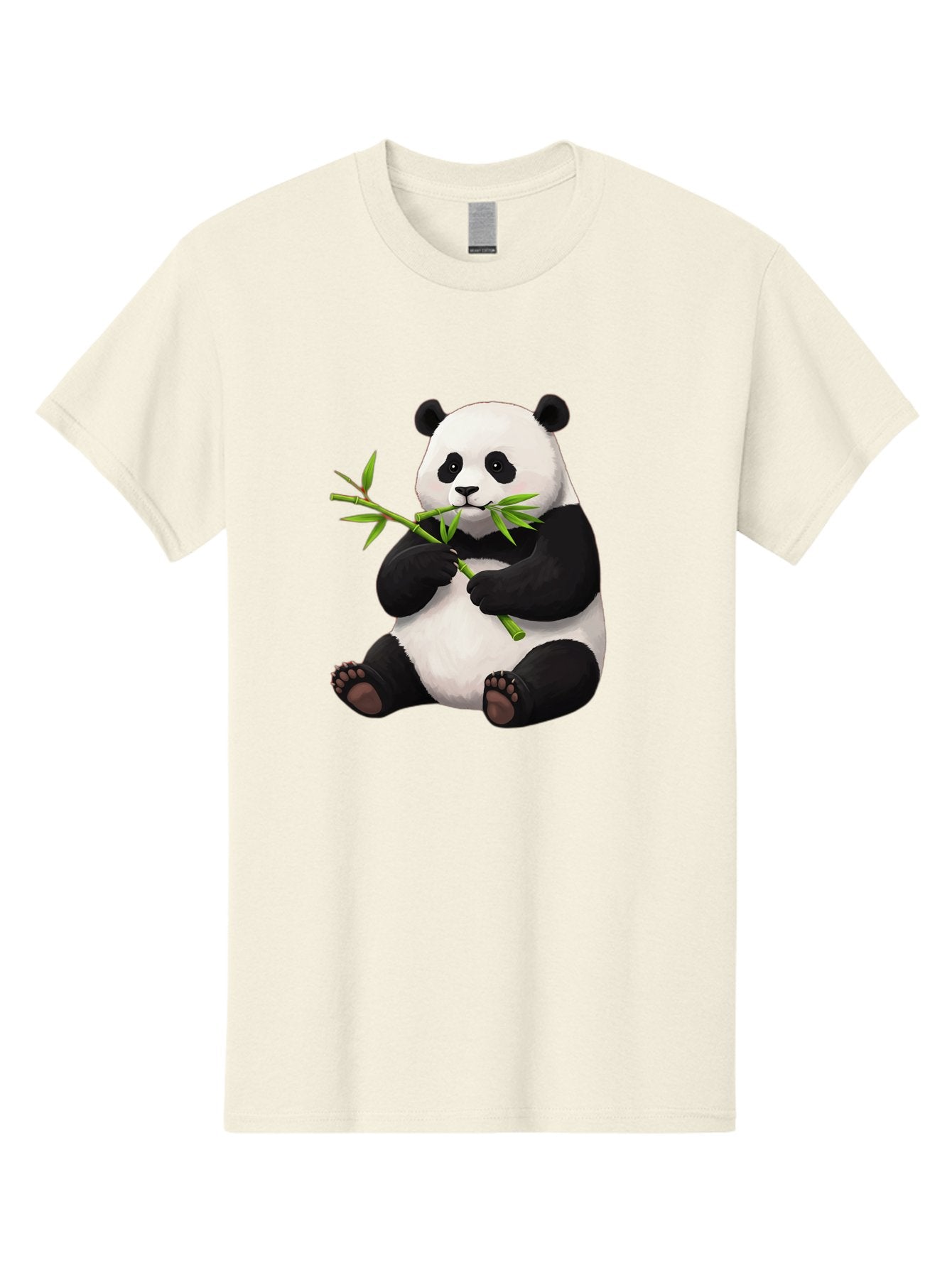 Panda-1 Men'S Graphic Tee, 100% Cotton, Comfortable Casual Summer Wear, Machine Washable, Panda Eating Bamboo, Cartoon Panda, Cute Panda, Adorable Animal, Bamboo Shoots, Black And White Panda, Sitting Panda, Playful Bear, Bamboo Leaves, Bae573 9