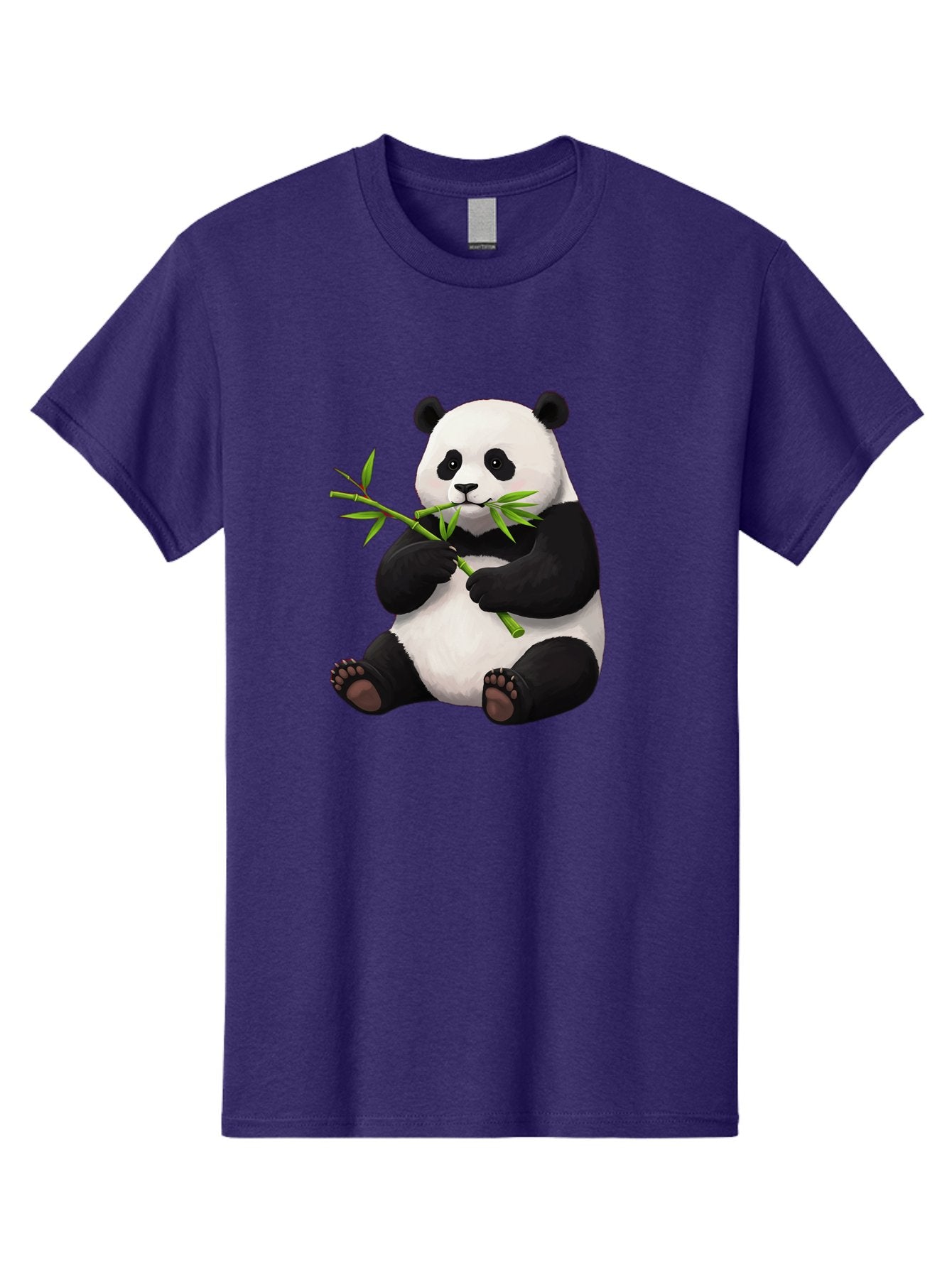 Panda-1 Men'S Graphic Tee, 100% Cotton, Comfortable Casual Summer Wear, Machine Washable, Panda Eating Bamboo, Cartoon Panda, Cute Panda, Adorable Animal, Bamboo Shoots, Black And White Panda, Sitting Panda, Playful Bear, Bamboo Leaves, Bae573 8
