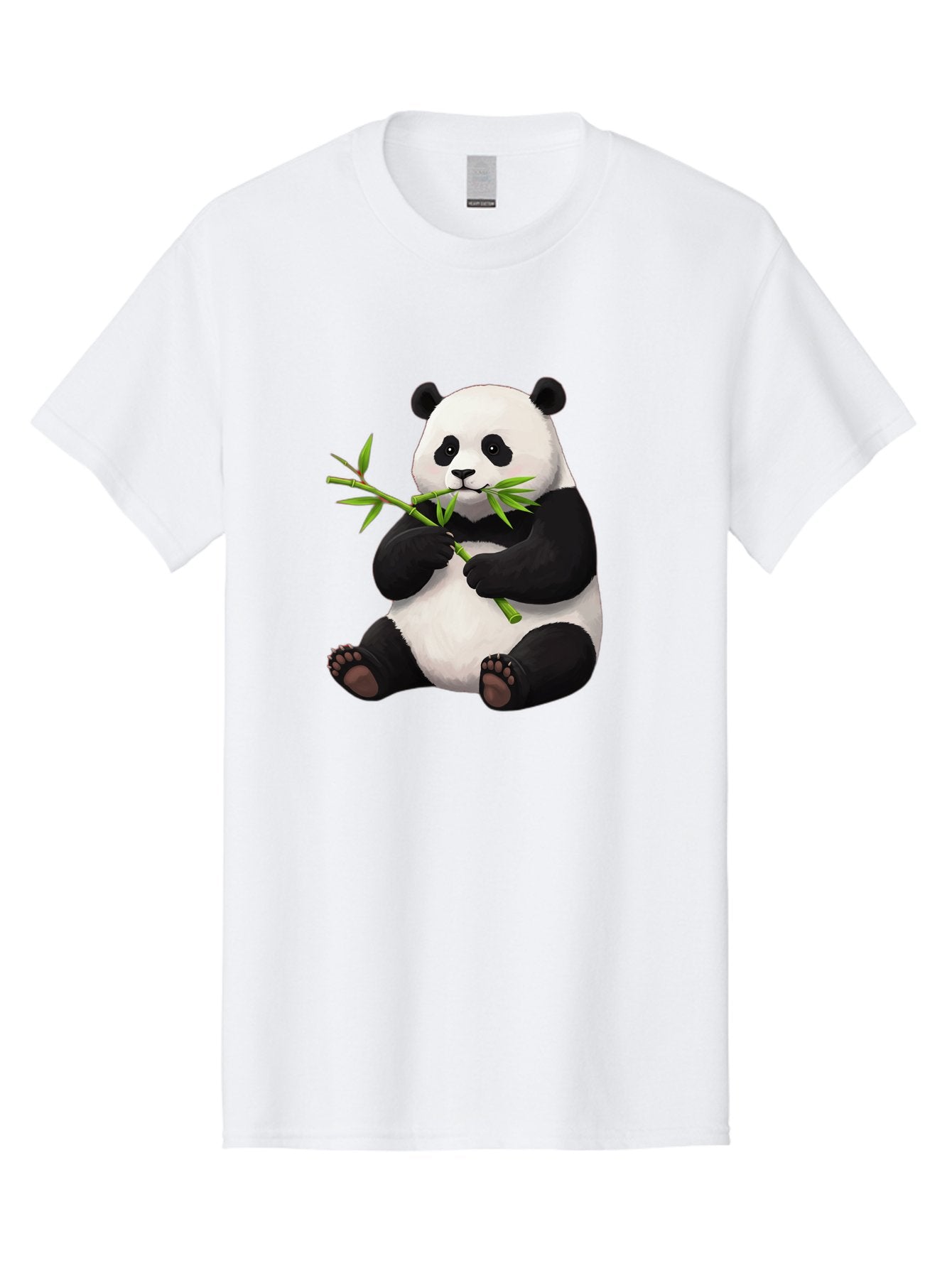 Panda-1 Men'S Graphic Tee, 100% Cotton, Comfortable Casual Summer Wear, Machine Washable, Panda Eating Bamboo, Cartoon Panda, Cute Panda, Adorable Animal, Bamboo Shoots, Black And White Panda, Sitting Panda, Playful Bear, Bamboo Leaves, Bae573 10