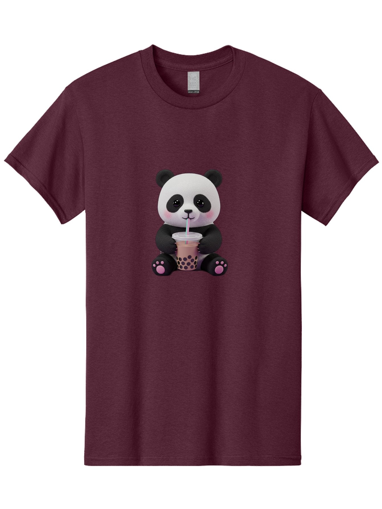 Panda-Drinking-Boba-2 Men'S Graphic Tee, 100% Cotton, Comfortable Casual Summer Wear, Machine Washable, Panda With Boba Tea, Cute Panda, Boba Drink, Bubble Tea, Cute Animal, Kawaii Culture, Cartoon Character, Boba Lover Bae576 14