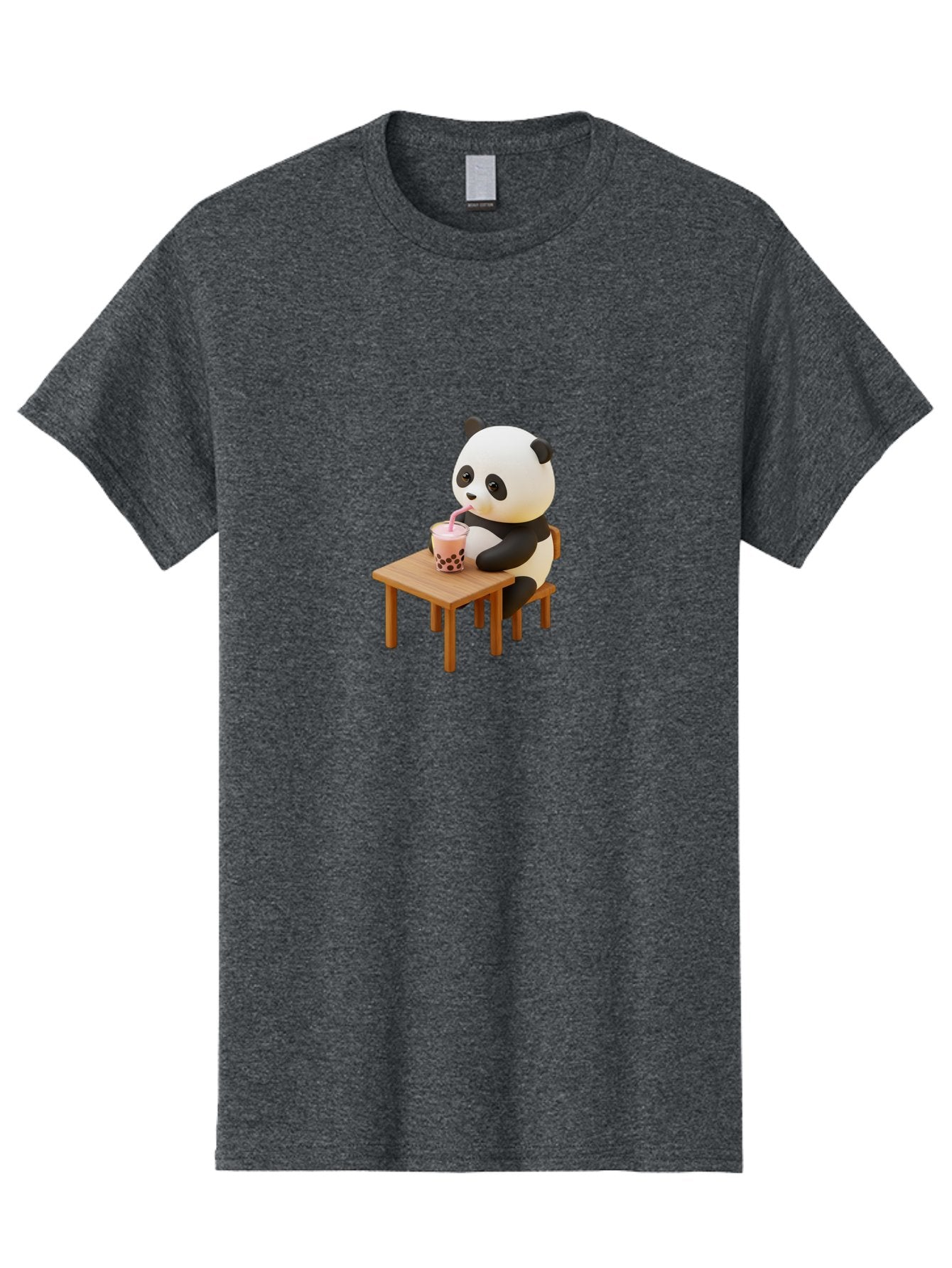 Panda-Drinking-Bubble-Tea-3 Men'S Graphic Tee, 100% Cotton, Comfortable Casual Summer Wear, Machine Washable, Cartoon Panda, Drinking Boba Tea, Adorable Animal, Cute Character, Bubble Tea, Funny Illustration, 3D Rendering, Panda Bear, Bae580 12