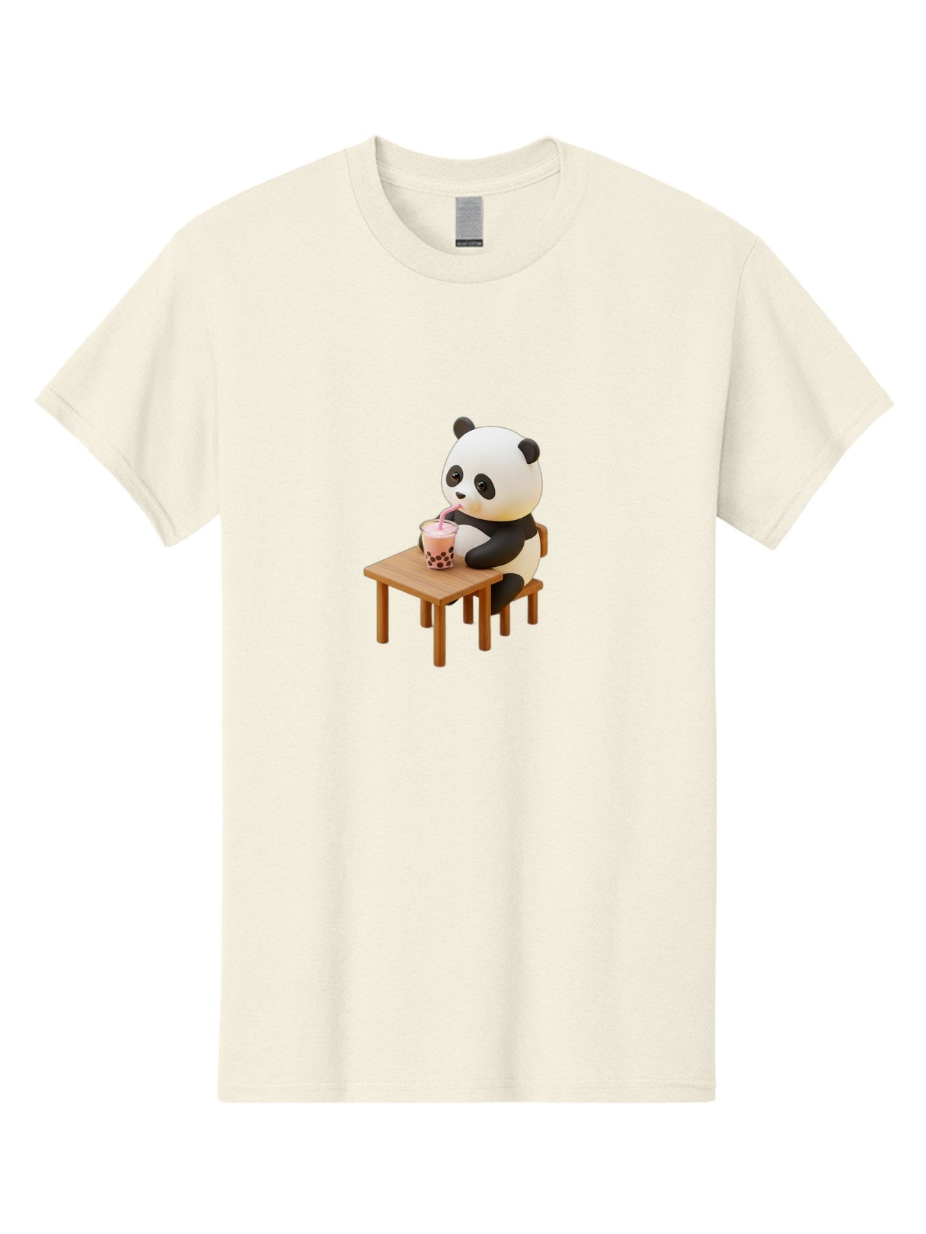 Panda-Drinking-Bubble-Tea-3 Men'S Graphic Tee, 100% Cotton, Comfortable Casual Summer Wear, Machine Washable, Cartoon Panda, Drinking Boba Tea, Adorable Animal, Cute Character, Bubble Tea, Funny Illustration, 3D Rendering, Panda Bear, Bae580 14