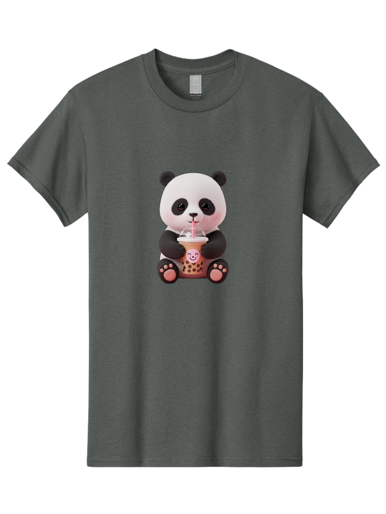 Panda-Drinking-Bubble-Tea-5 Men'S Graphic Tee, 100% Cotton, Comfortable Casual Summer Wear, Machine Washable, Cartoon Panda, Boba Tea, Bubble Tea, Adorable Animal, Kawaii Character, Milk Tea, Straw, Cute Design, Funny Illustration, Bae582 15