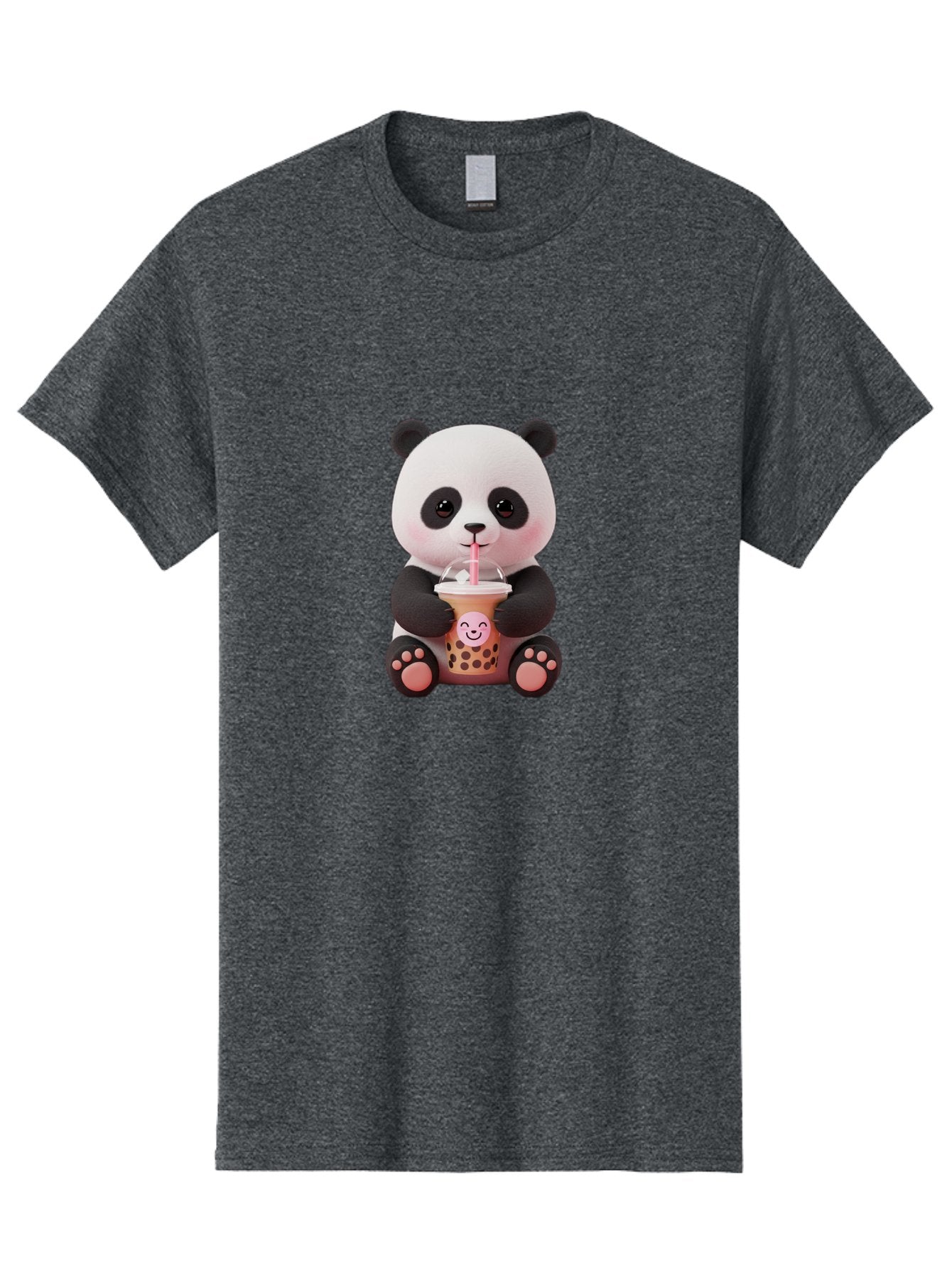 Panda-Drinking-Bubble-Tea-5 Men'S Graphic Tee, 100% Cotton, Comfortable Casual Summer Wear, Machine Washable, Cartoon Panda, Boba Tea, Bubble Tea, Adorable Animal, Kawaii Character, Milk Tea, Straw, Cute Design, Funny Illustration, Bae582 12