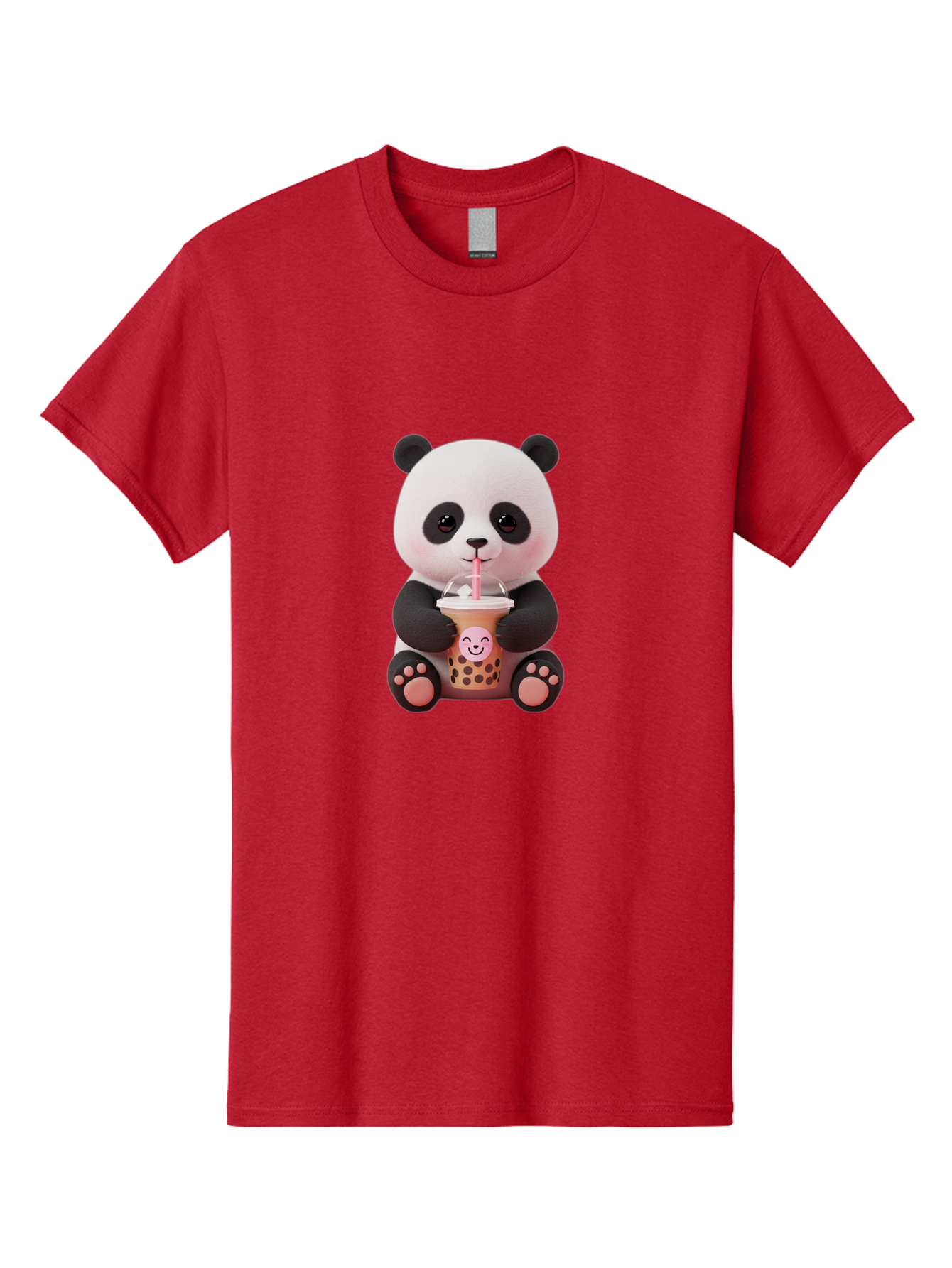 Panda-Drinking-Bubble-Tea-5 Men'S Graphic Tee, 100% Cotton, Comfortable Casual Summer Wear, Machine Washable, Cartoon Panda, Boba Tea, Bubble Tea, Adorable Animal, Kawaii Character, Milk Tea, Straw, Cute Design, Funny Illustration, Bae582 8