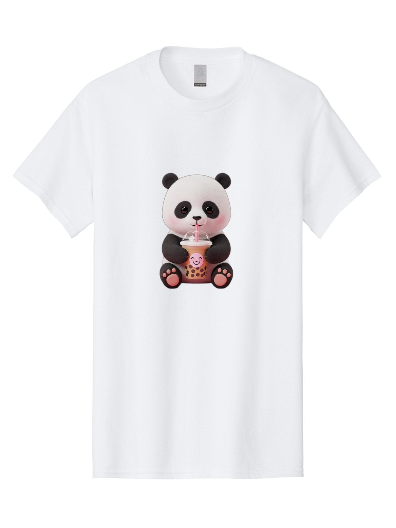 Panda-Drinking-Bubble-Tea-5 Men'S Graphic Tee, 100% Cotton, Comfortable Casual Summer Wear, Machine Washable, Cartoon Panda, Boba Tea, Bubble Tea, Adorable Animal, Kawaii Character, Milk Tea, Straw, Cute Design, Funny Illustration, Bae582 4