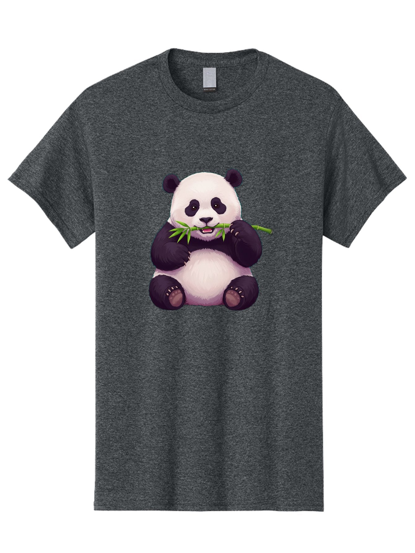 Panda-Eating-Bamboo Men'S Graphic Tee, 100% Cotton, Comfortable Casual Summer Wear, Machine Washable, Panda Eating Bamboo, Cute Panda, Cartoon Panda, Panda Bear, Bamboo Shoots, Black And White Panda, Adorable Animal, Cartoon Character Bae585 11