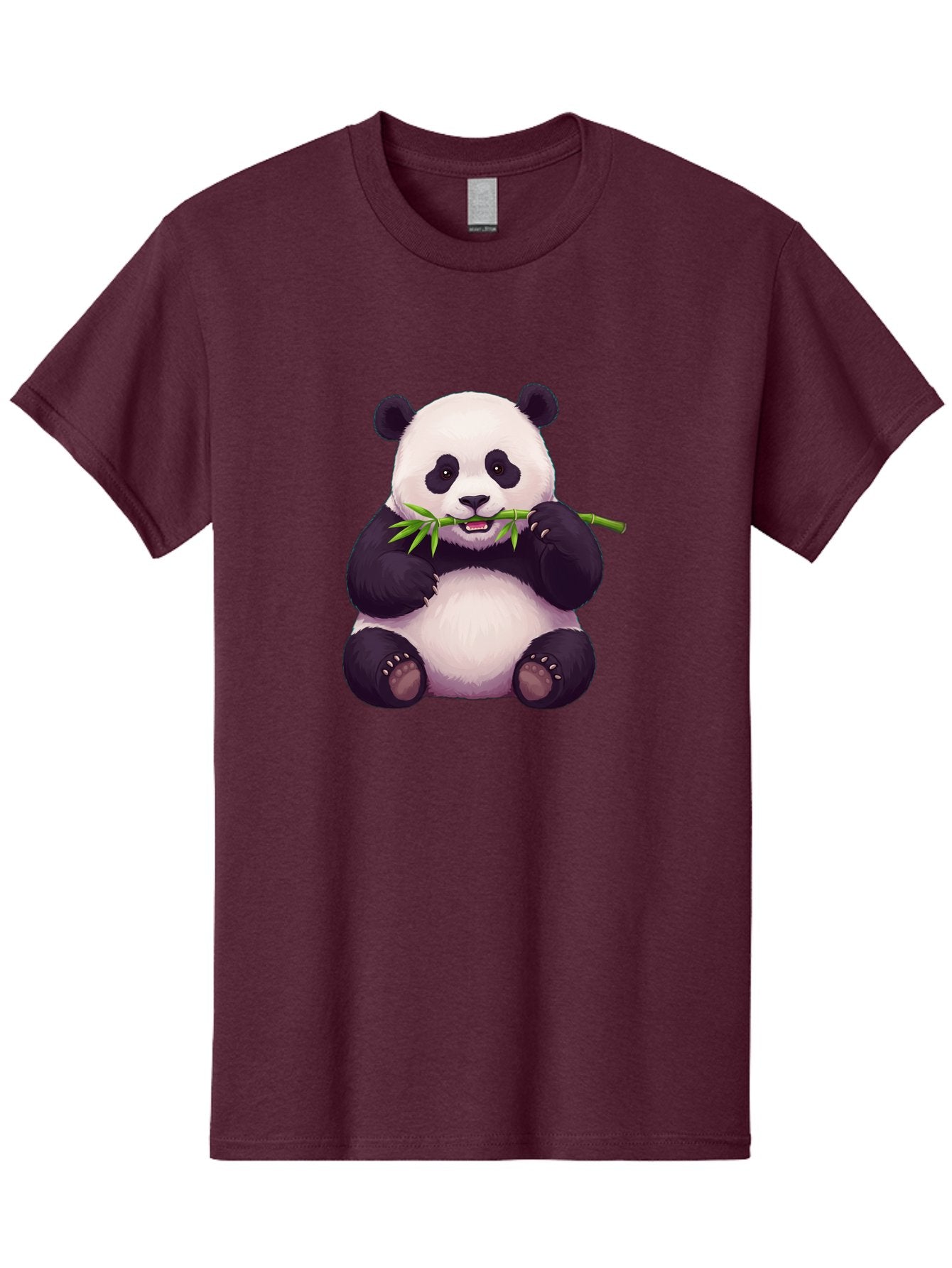 Panda-Eating-Bamboo Men'S Graphic Tee, 100% Cotton, Comfortable Casual Summer Wear, Machine Washable, Panda Eating Bamboo, Cute Panda, Cartoon Panda, Panda Bear, Bamboo Shoots, Black And White Panda, Adorable Animal, Cartoon Character Bae585 9