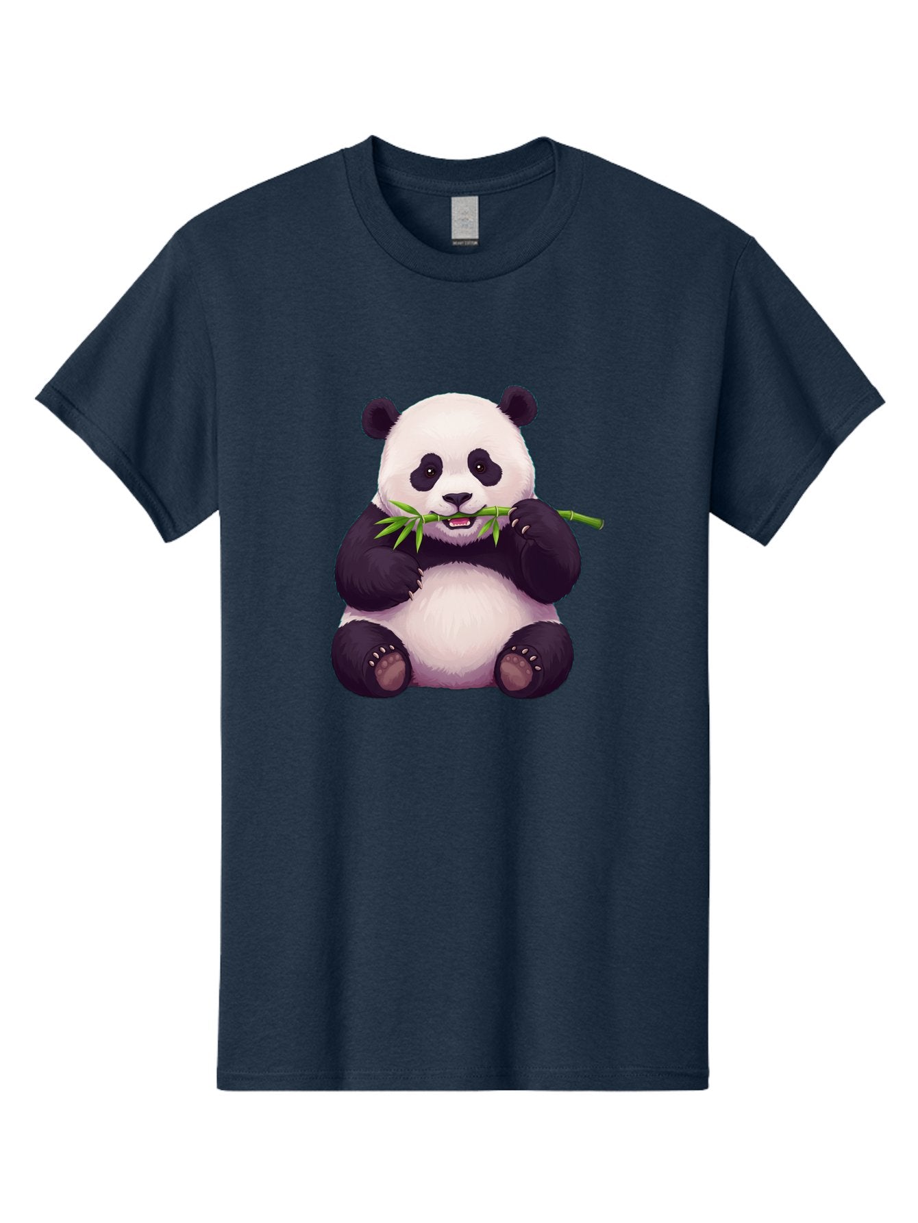 Panda-Eating-Bamboo Men'S Graphic Tee, 100% Cotton, Comfortable Casual Summer Wear, Machine Washable, Panda Eating Bamboo, Cute Panda, Cartoon Panda, Panda Bear, Bamboo Shoots, Black And White Panda, Adorable Animal, Cartoon Character Bae585 15