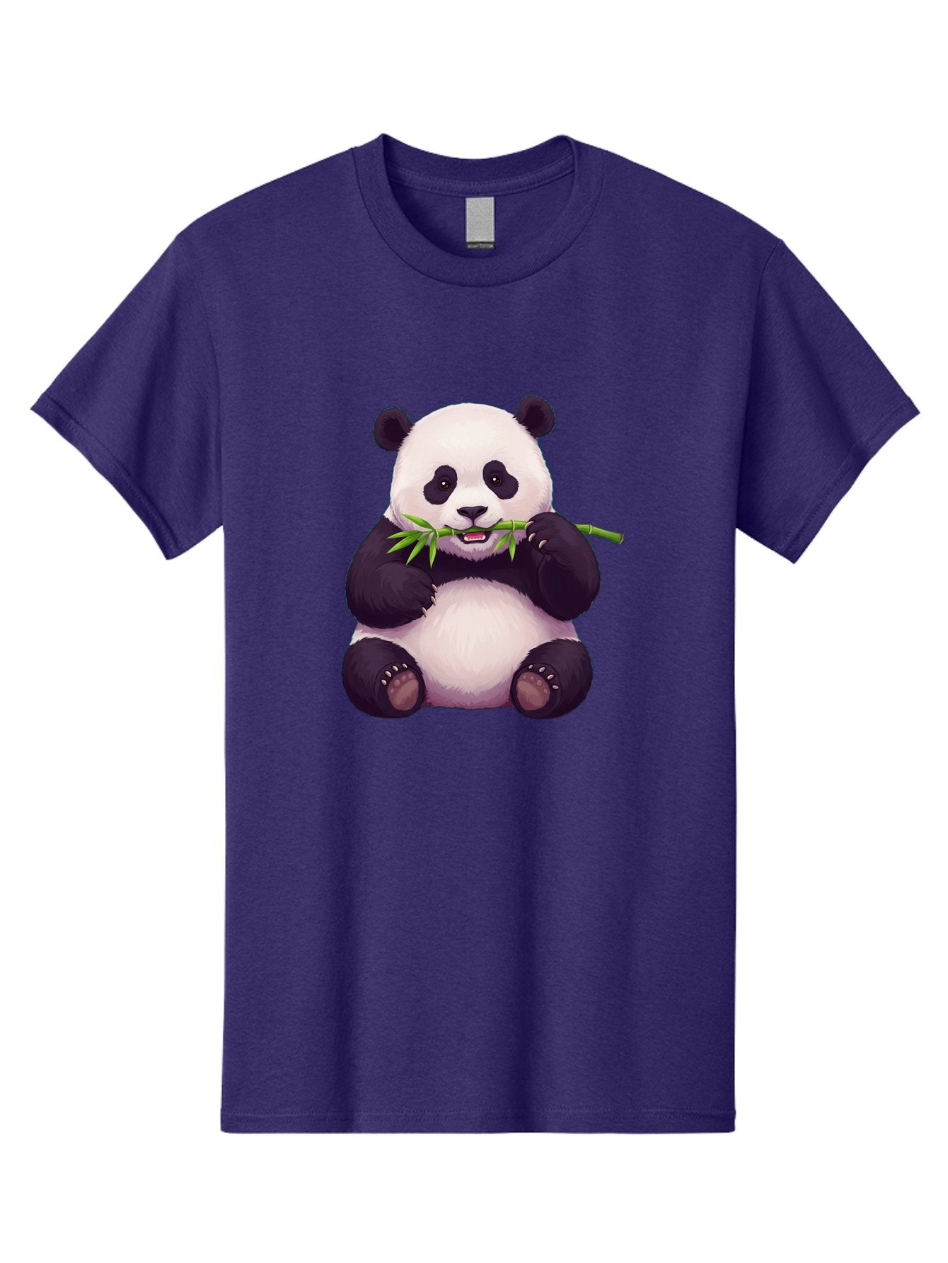 Panda-Eating-Bamboo Men'S Graphic Tee, 100% Cotton, Comfortable Casual Summer Wear, Machine Washable, Panda Eating Bamboo, Cute Panda, Cartoon Panda, Panda Bear, Bamboo Shoots, Black And White Panda, Adorable Animal, Cartoon Character Bae585 10