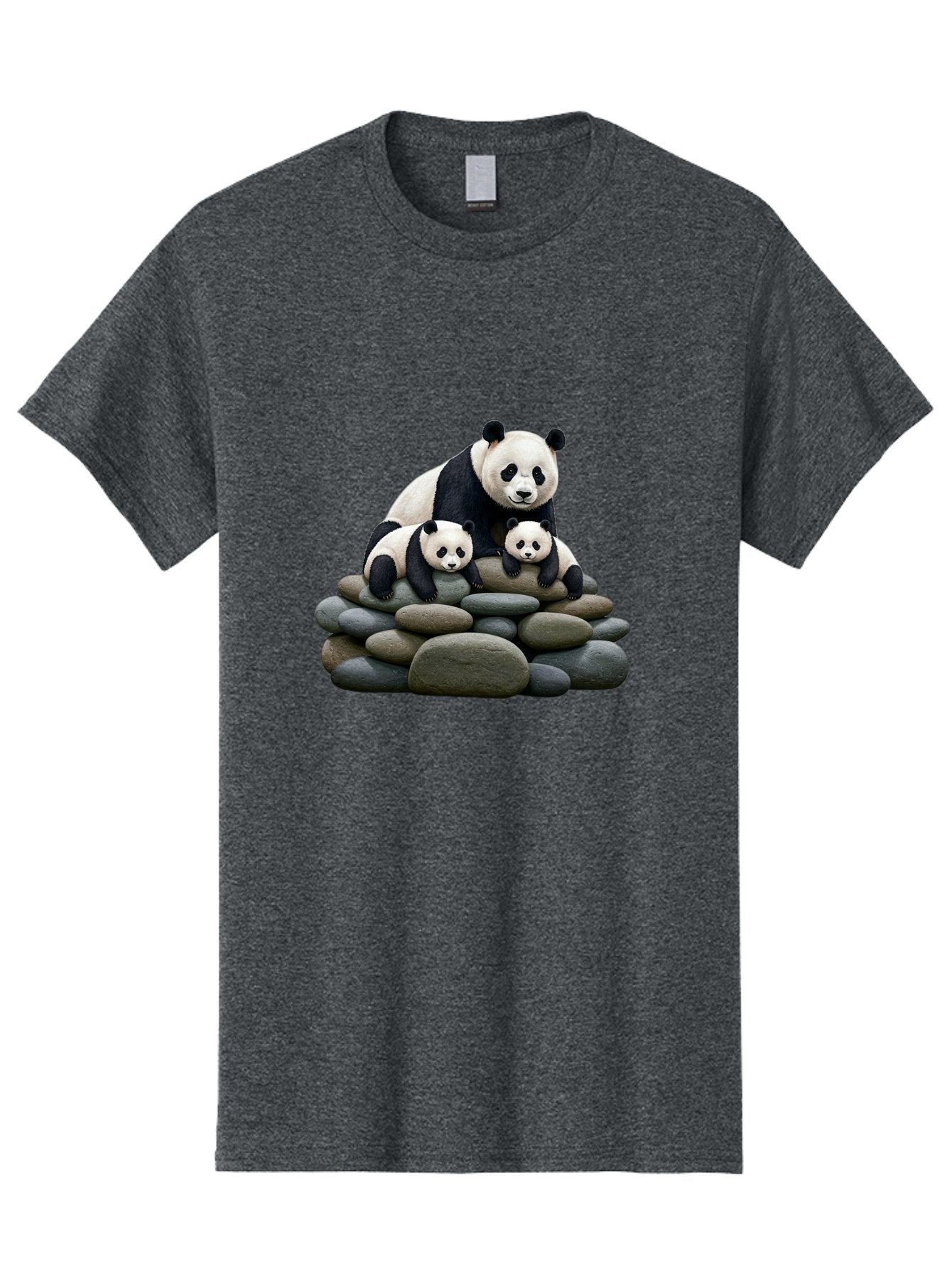 Panda-Family-4 Men'S Graphic Tee, 100% Cotton, Comfortable Casual Summer Wear, Machine Washable, Panda Bear Mom, Baby Pandas, Adorable Animals, Giant Panda, Cute Cubs, Panda Family, Animal Portrait, Wildlife Art Bae589 10