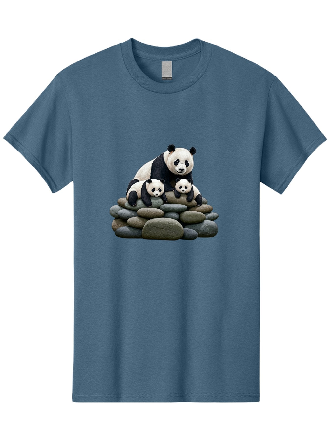 Panda-Family-4 Men'S Graphic Tee, 100% Cotton, Comfortable Casual Summer Wear, Machine Washable, Panda Bear Mom, Baby Pandas, Adorable Animals, Giant Panda, Cute Cubs, Panda Family, Animal Portrait, Wildlife Art Bae589 13