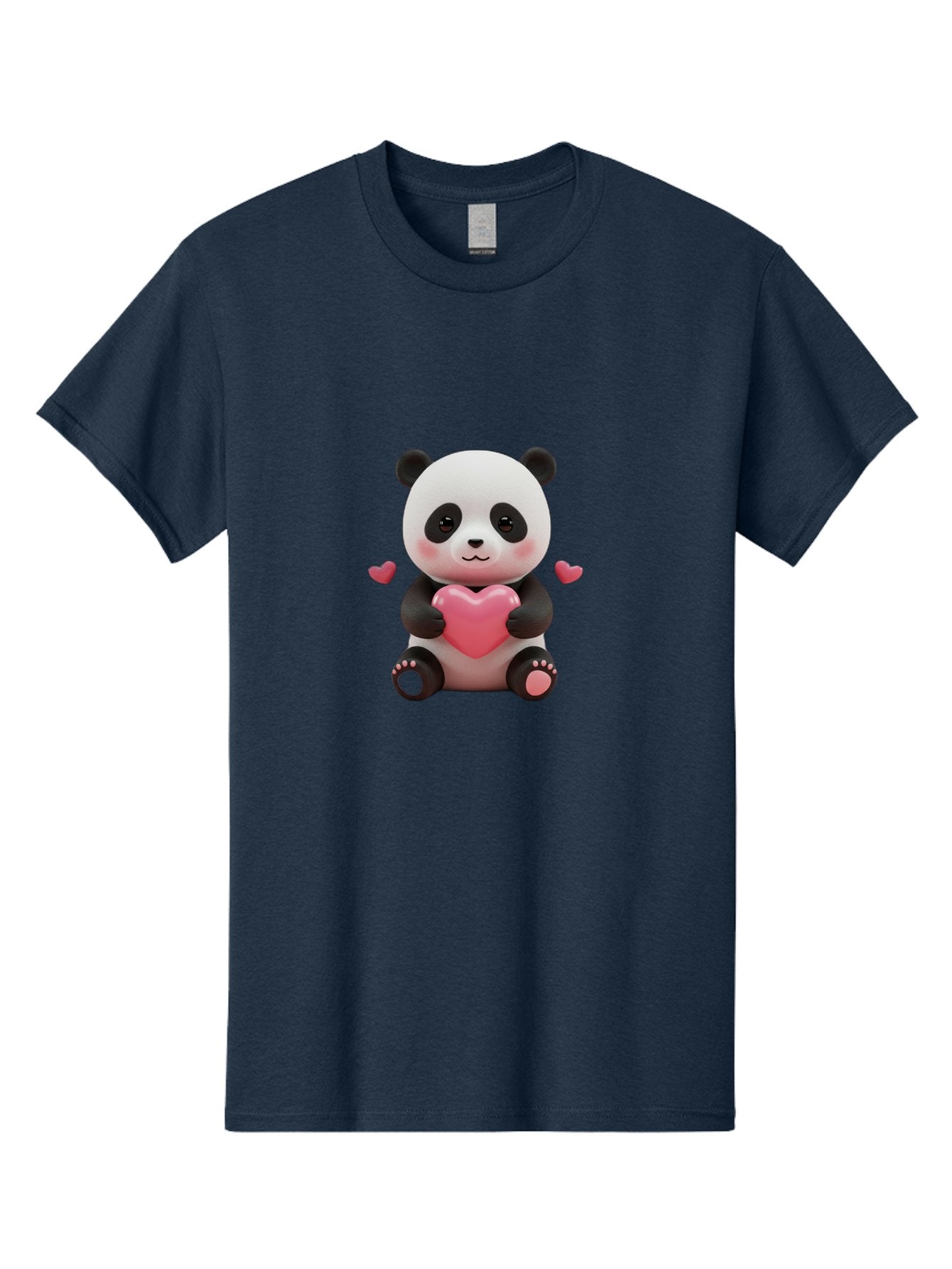 Panda-Holding-Heart-1 Men'S Graphic Tee, 100% Cotton, Comfortable Casual Summer Wear, Machine Washable, Cartoon Panda Holding Heart, Cute Panda Bear, Pink Hearts, Adorable Design, Kawaii Character, Love Symbol, Digital Illustration, Bae592 9