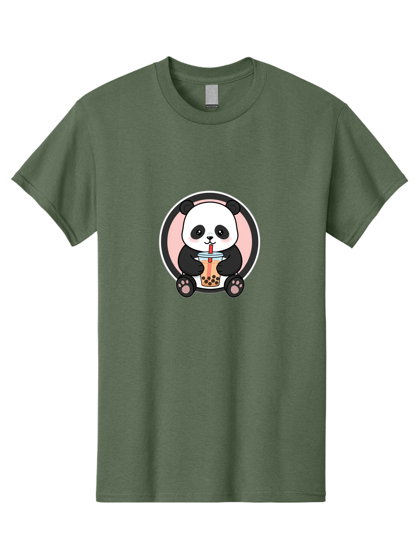 Panda-Sipping-Bubble-Tea Men'S Graphic Tee, 100% Cotton, Comfortable Casual Summer Wear, Machine Washable, Cartoon Panda, Dj Headphones, Bubble Tea, Milk Tea, Boba Drink, Kawaii Character, Cute Animal, Fun Design, Playful Illustration, Bae605 12