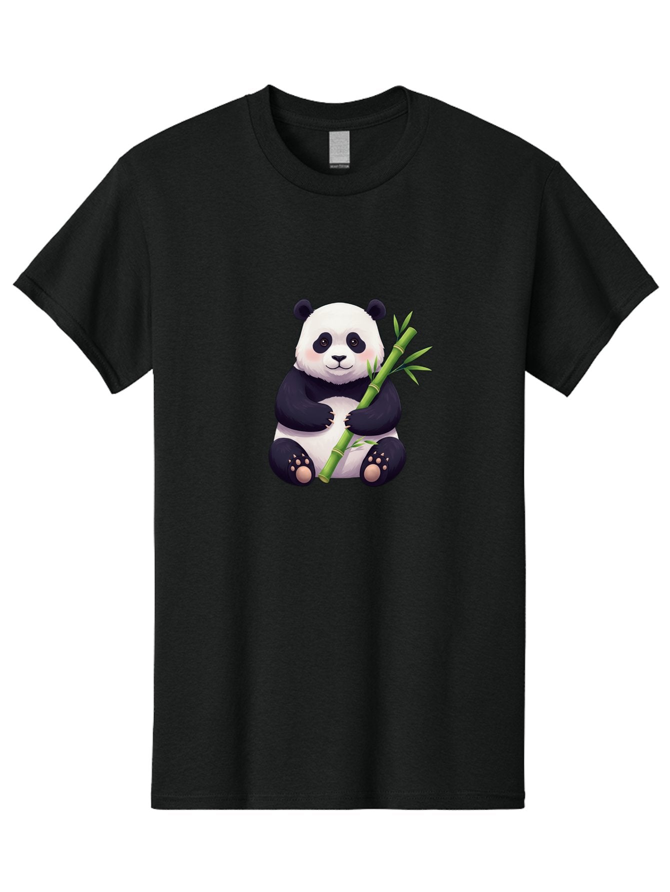 Panda-With-Bamboo Men'S Graphic Tee, 100% Cotton, Comfortable Casual Summer Wear, Machine Washable, Cartoon Panda, Giant Panda, Bamboo, Cute Animal, Black And White Fur, Adorable, Charming, Animal Lover, Wildlife, Conservation Bae607 14