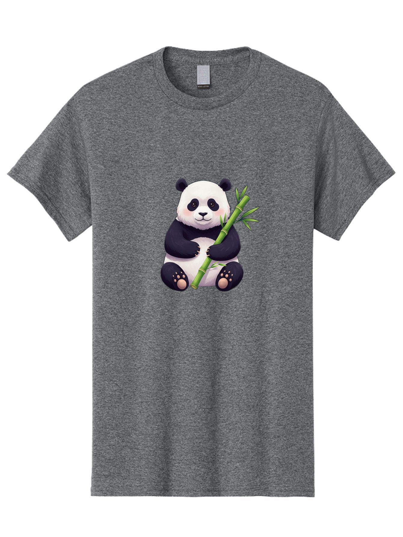 Panda-With-Bamboo Men'S Graphic Tee, 100% Cotton, Comfortable Casual Summer Wear, Machine Washable, Cartoon Panda, Giant Panda, Bamboo, Cute Animal, Black And White Fur, Adorable, Charming, Animal Lover, Wildlife, Conservation Bae607 15