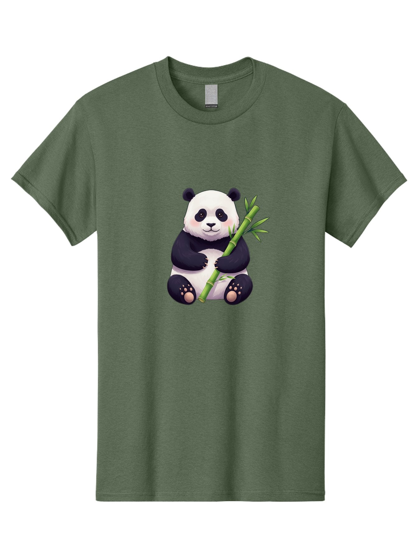 Panda-With-Bamboo Men'S Graphic Tee, 100% Cotton, Comfortable Casual Summer Wear, Machine Washable, Cartoon Panda, Giant Panda, Bamboo, Cute Animal, Black And White Fur, Adorable, Charming, Animal Lover, Wildlife, Conservation Bae607 12