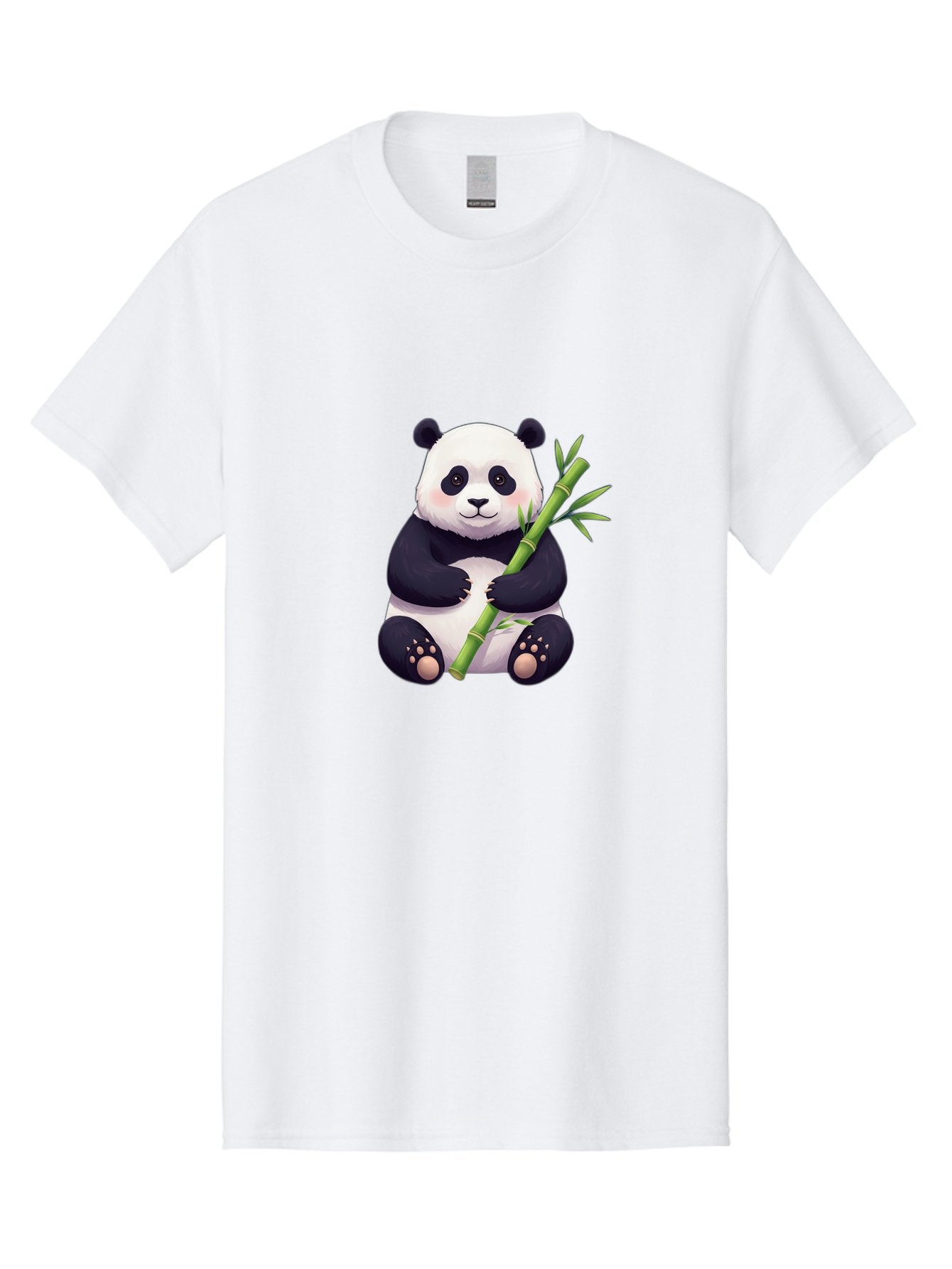 Panda-With-Bamboo Men'S Graphic Tee, 100% Cotton, Comfortable Casual Summer Wear, Machine Washable, Cartoon Panda, Giant Panda, Bamboo, Cute Animal, Black And White Fur, Adorable, Charming, Animal Lover, Wildlife, Conservation Bae607 10