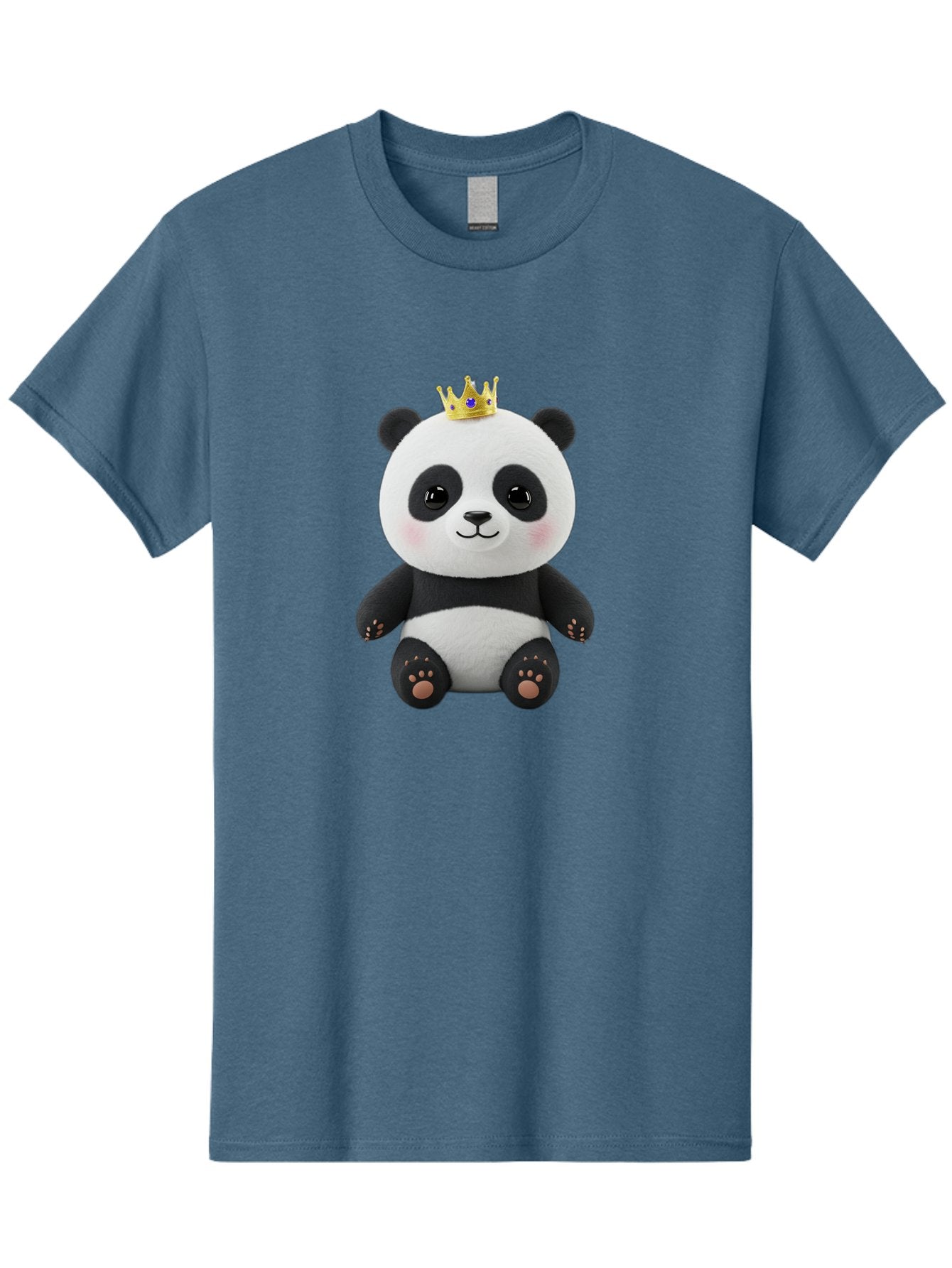 Panda-With-Crown-1 Men'S Graphic Tee, 100% Cotton, Comfortable Casual Summer Wear, Machine Washable, Cute Panda Bear, Plush Toy, Crown On Head, Adorable Face, Soft Toy, Black And White Panda, Crown Jewel, Royal Treatment, Baby Panda, Bae608 15