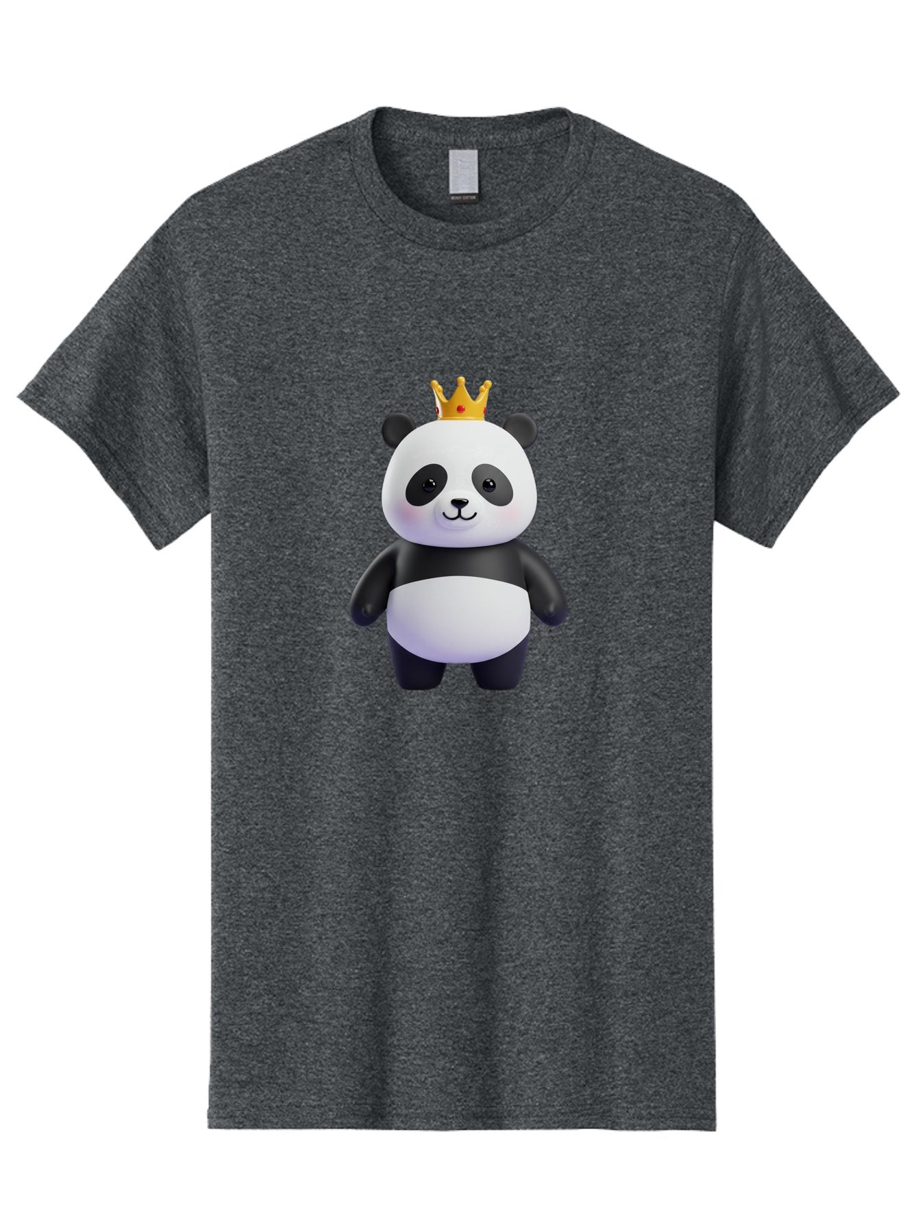 Panda-With-Crown-3 Men'S Graphic Tee, 100% Cotton, Comfortable Casual Summer Wear, Machine Washable, Cartoon Panda Bear, Cute Illustration, Panda With Crown, Golden Crown, Kawaii Character, Adorable Animal, Black And White Panda, Funny Panda, Bae610 14