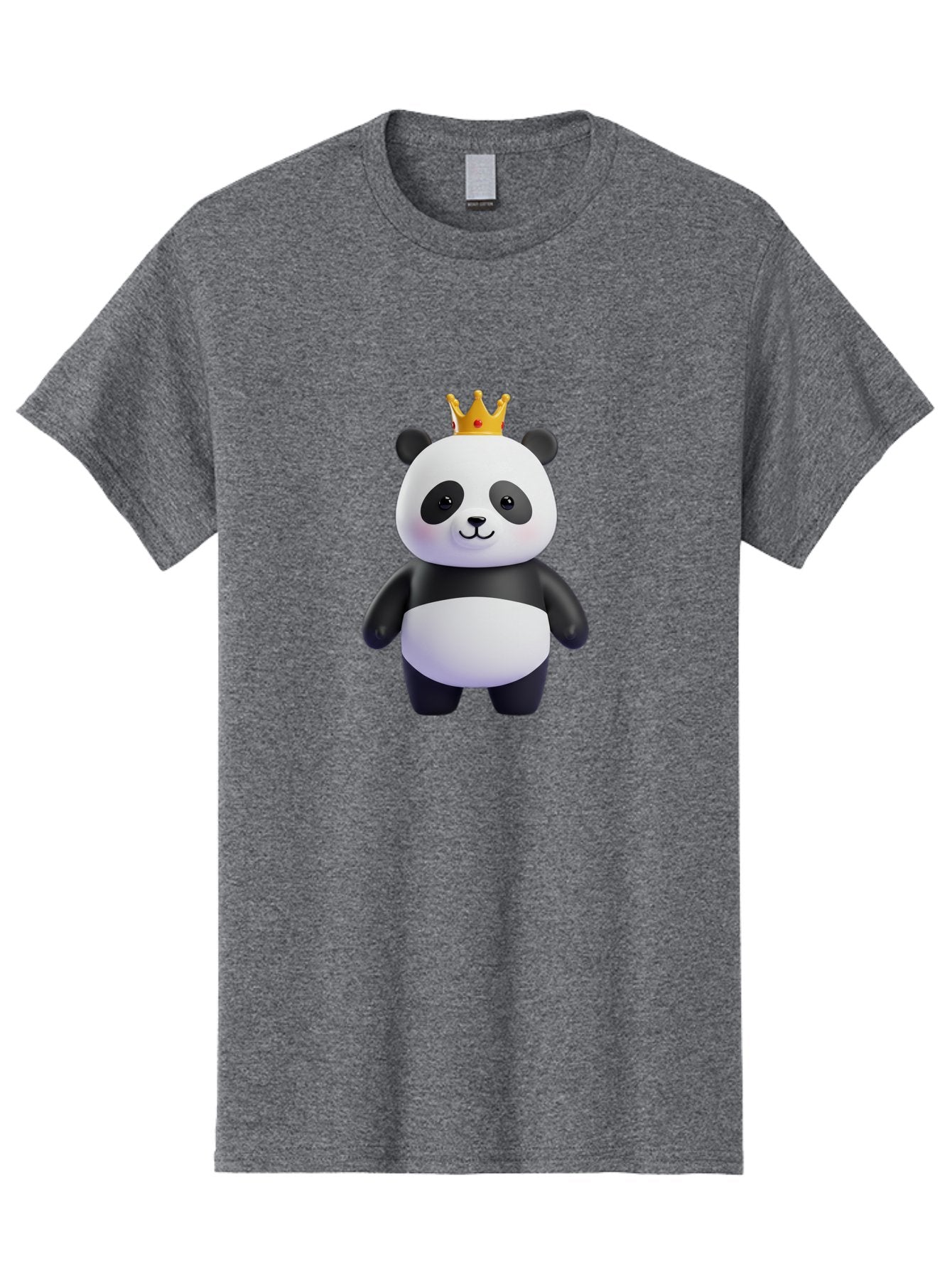 Panda-With-Crown-3 Men'S Graphic Tee, 100% Cotton, Comfortable Casual Summer Wear, Machine Washable, Cartoon Panda Bear, Cute Illustration, Panda With Crown, Golden Crown, Kawaii Character, Adorable Animal, Black And White Panda, Funny Panda, Bae610 15