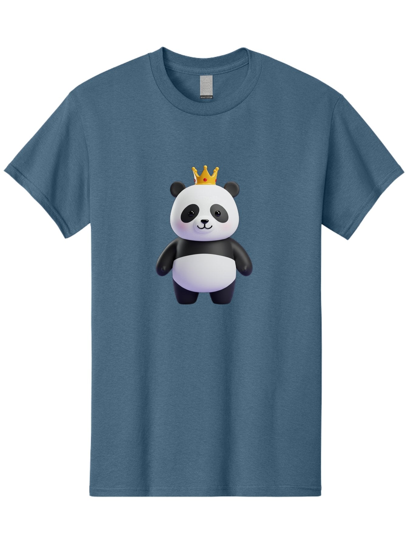 Panda-With-Crown-3 Men'S Graphic Tee, 100% Cotton, Comfortable Casual Summer Wear, Machine Washable, Cartoon Panda Bear, Cute Illustration, Panda With Crown, Golden Crown, Kawaii Character, Adorable Animal, Black And White Panda, Funny Panda, Bae610 12