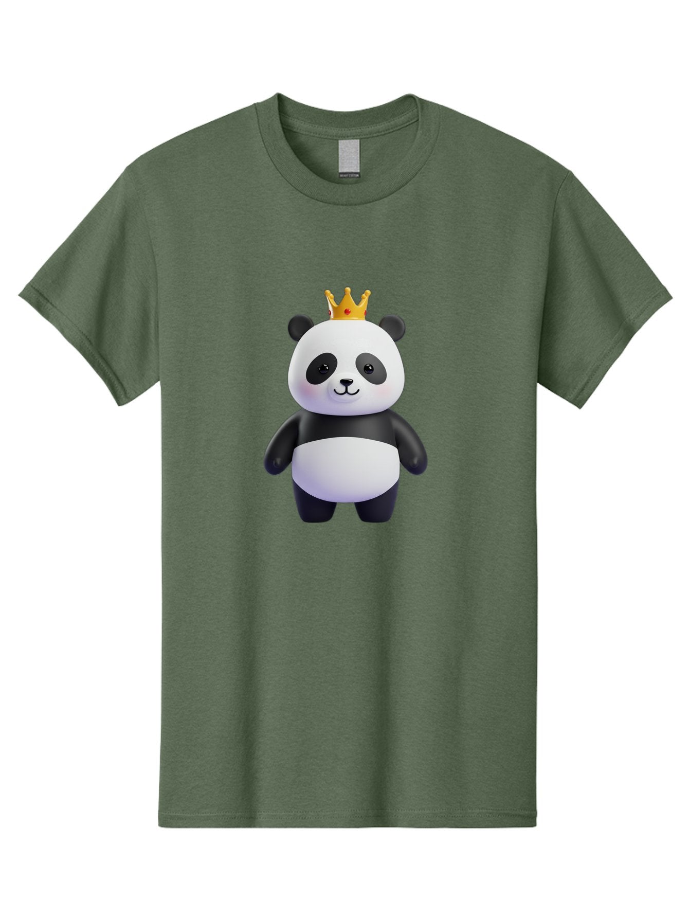 Panda-With-Crown-3 Men'S Graphic Tee, 100% Cotton, Comfortable Casual Summer Wear, Machine Washable, Cartoon Panda Bear, Cute Illustration, Panda With Crown, Golden Crown, Kawaii Character, Adorable Animal, Black And White Panda, Funny Panda, Bae610 11