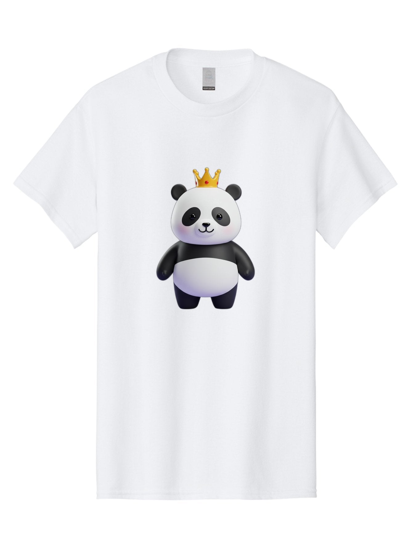 Panda-With-Crown-3 Men'S Graphic Tee, 100% Cotton, Comfortable Casual Summer Wear, Machine Washable, Cartoon Panda Bear, Cute Illustration, Panda With Crown, Golden Crown, Kawaii Character, Adorable Animal, Black And White Panda, Funny Panda, Bae610 13