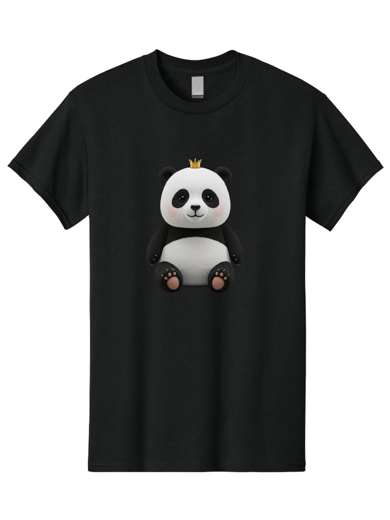 Panda-With-Crown-6 Men'S Graphic Tee, 100% Cotton, Comfortable Casual Summer Wear, Machine Washable, Cute Panda Bear, Cartoon Panda, Panda With Crown, Royal Panda, Adorable Animal, Stuffed Panda, Kawaii Panda, Plush Toy, Fluffy Panda, Bae613 9