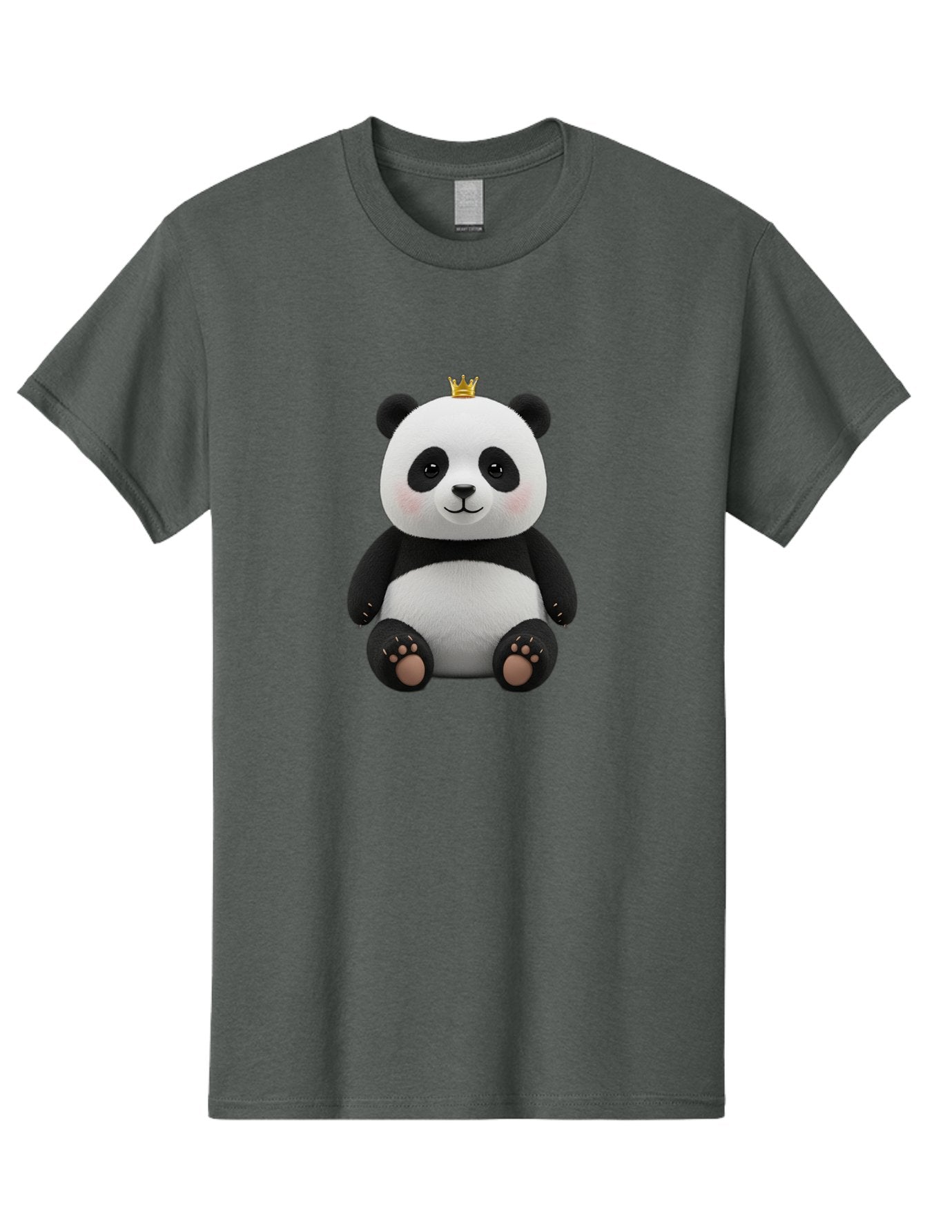 Panda-With-Crown-6 Men'S Graphic Tee, 100% Cotton, Comfortable Casual Summer Wear, Machine Washable, Cute Panda Bear, Cartoon Panda, Panda With Crown, Royal Panda, Adorable Animal, Stuffed Panda, Kawaii Panda, Plush Toy, Fluffy Panda, Bae613 8