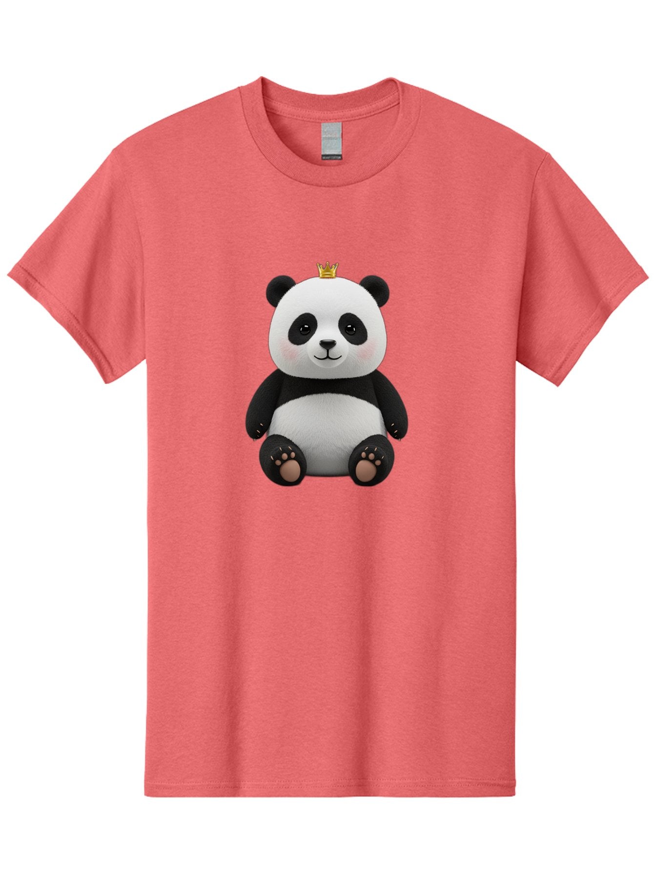 Panda-With-Crown-6 Men'S Graphic Tee, 100% Cotton, Comfortable Casual Summer Wear, Machine Washable, Cute Panda Bear, Cartoon Panda, Panda With Crown, Royal Panda, Adorable Animal, Stuffed Panda, Kawaii Panda, Plush Toy, Fluffy Panda, Bae613 7