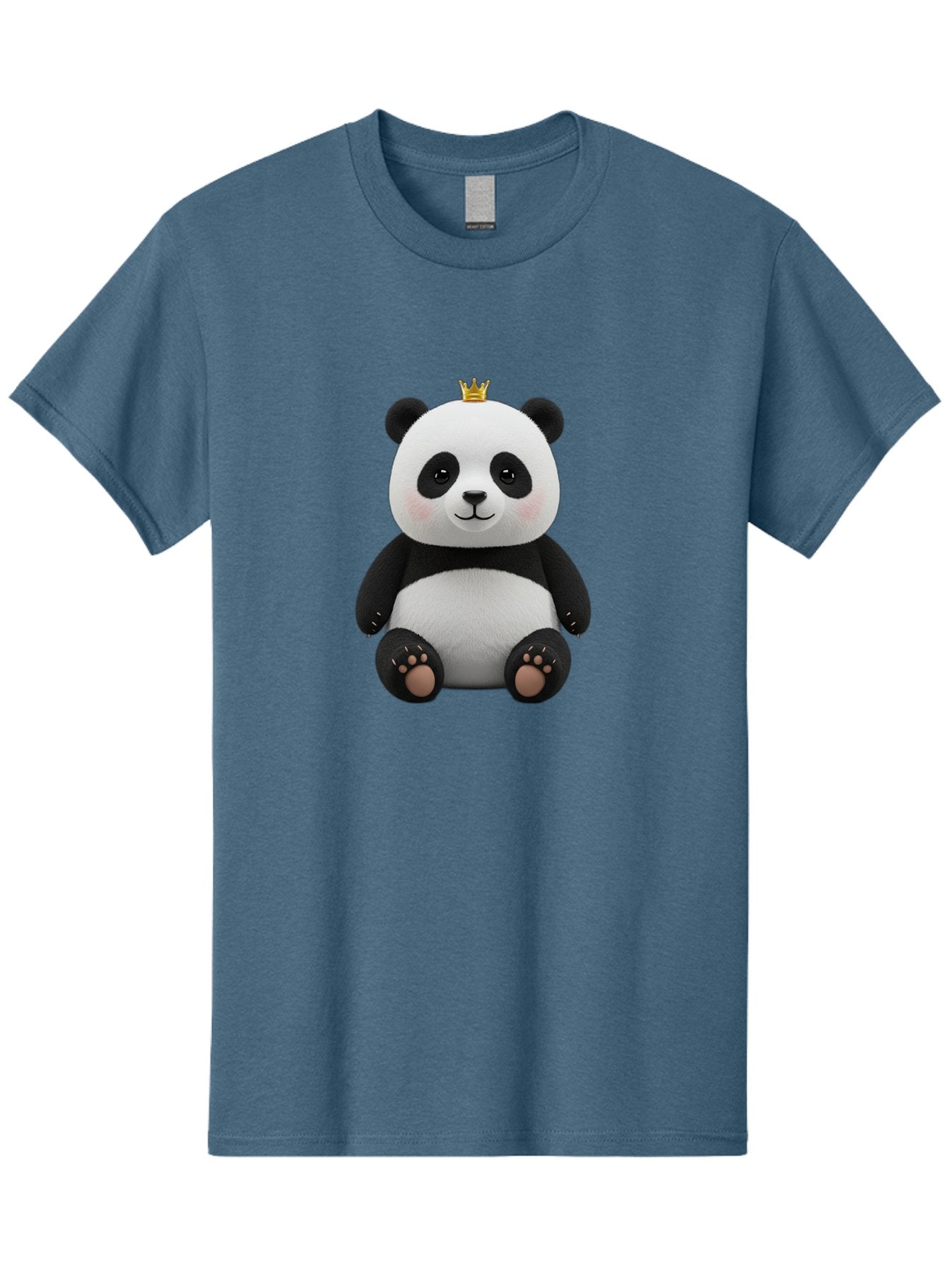 Panda-With-Crown-6 Men'S Graphic Tee, 100% Cotton, Comfortable Casual Summer Wear, Machine Washable, Cute Panda Bear, Cartoon Panda, Panda With Crown, Royal Panda, Adorable Animal, Stuffed Panda, Kawaii Panda, Plush Toy, Fluffy Panda, Bae613 15