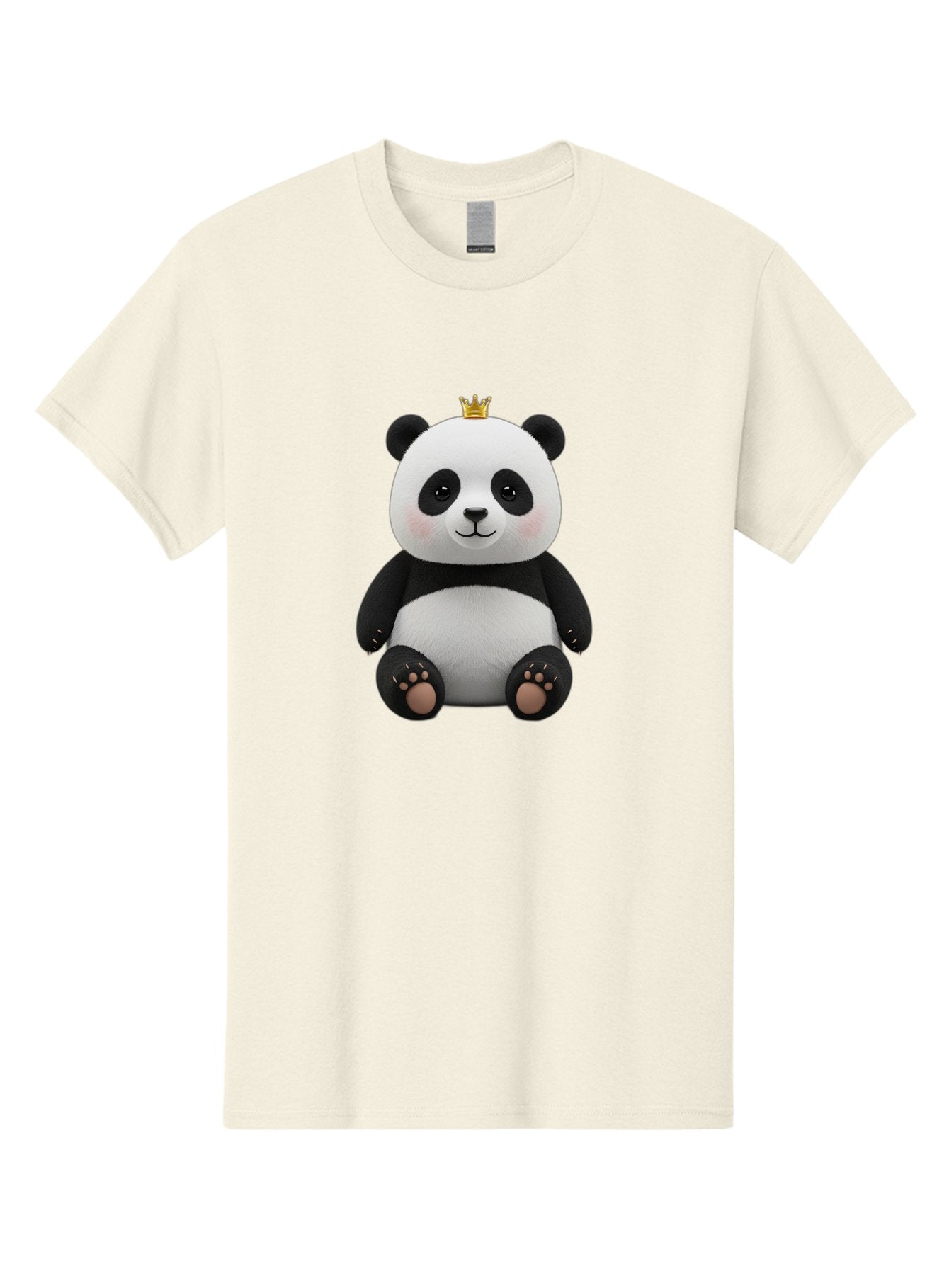 Panda-With-Crown-6 Men'S Graphic Tee, 100% Cotton, Comfortable Casual Summer Wear, Machine Washable, Cute Panda Bear, Cartoon Panda, Panda With Crown, Royal Panda, Adorable Animal, Stuffed Panda, Kawaii Panda, Plush Toy, Fluffy Panda, Bae613