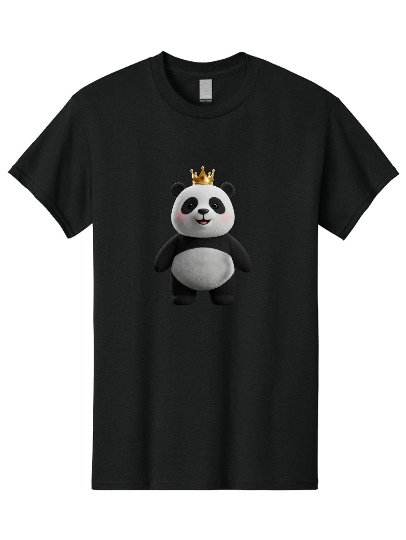 Panda-With-Crown-7 Men'S Graphic Tee, 100% Cotton, Comfortable Casual Summer Wear, Machine Washable, Cartoon Panda, Cute Animal, Panda Bear, Crown On Head, Regal Animal, Adorable Creature, Funny Character, Digital Art, Illustration, Bae614 3