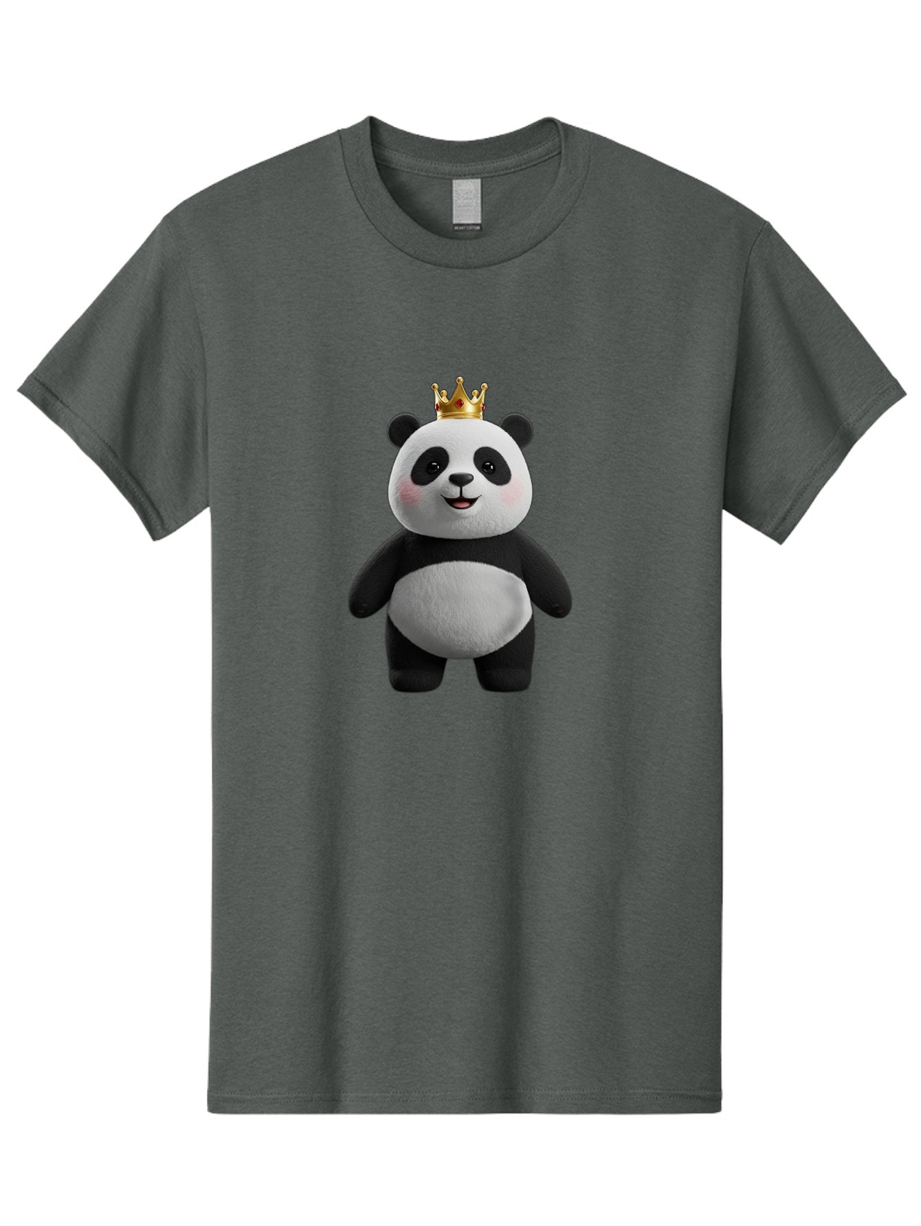 Panda-With-Crown-7 Men'S Graphic Tee, 100% Cotton, Comfortable Casual Summer Wear, Machine Washable, Cartoon Panda, Cute Animal, Panda Bear, Crown On Head, Regal Animal, Adorable Creature, Funny Character, Digital Art, Illustration, Bae614 12