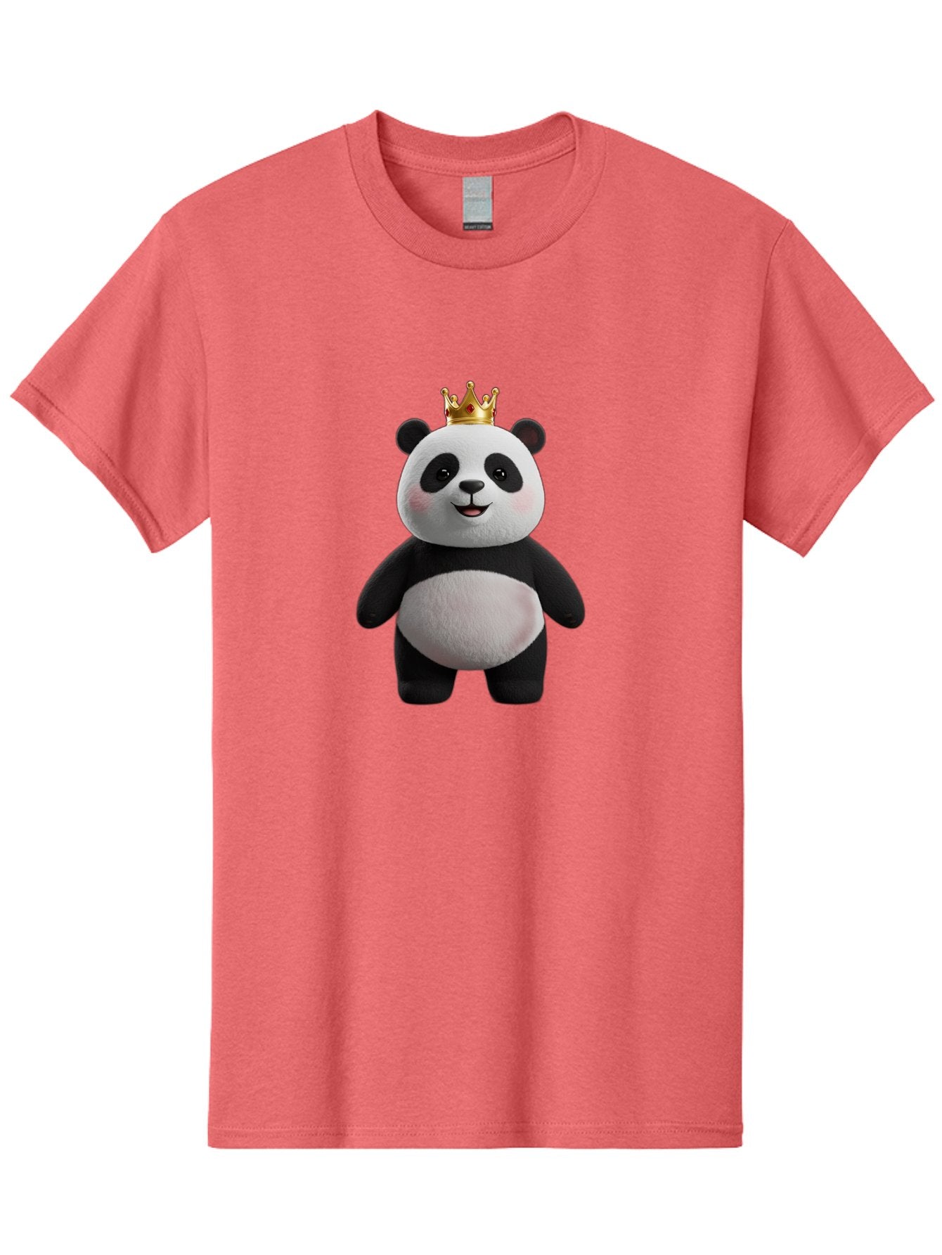 Panda-With-Crown-7 Men'S Graphic Tee, 100% Cotton, Comfortable Casual Summer Wear, Machine Washable, Cartoon Panda, Cute Animal, Panda Bear, Crown On Head, Regal Animal, Adorable Creature, Funny Character, Digital Art, Illustration, Bae614 5