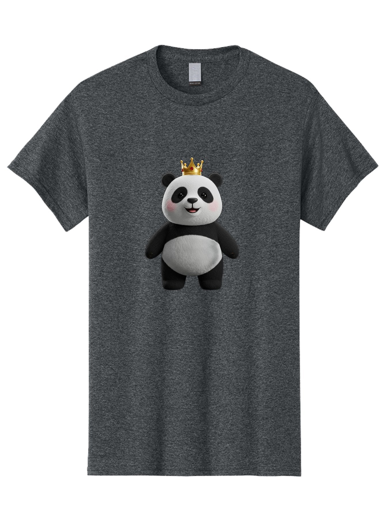 Panda-With-Crown-7 Men'S Graphic Tee, 100% Cotton, Comfortable Casual Summer Wear, Machine Washable, Cartoon Panda, Cute Animal, Panda Bear, Crown On Head, Regal Animal, Adorable Creature, Funny Character, Digital Art, Illustration, Bae614 8