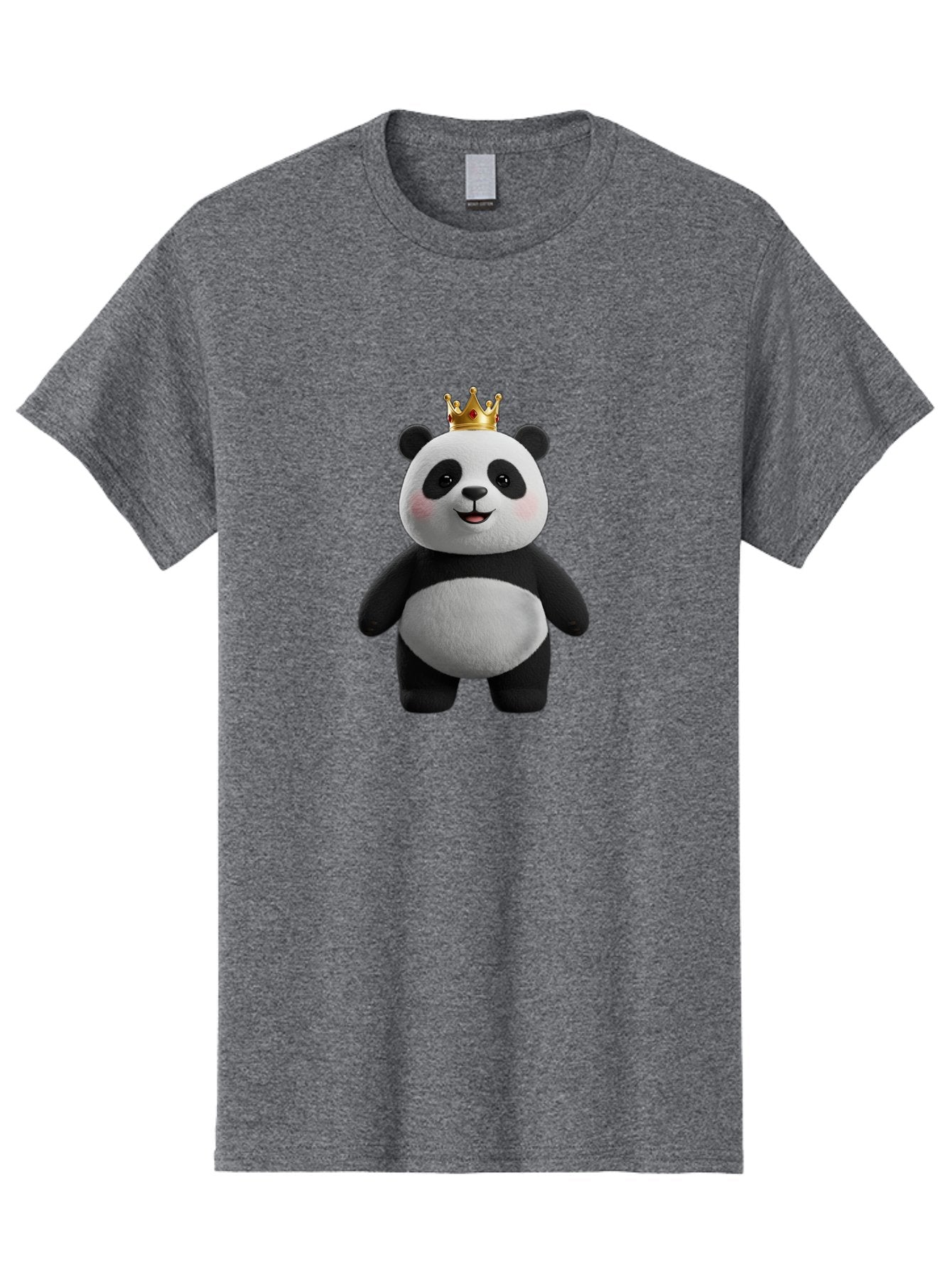 Panda-With-Crown-7 Men'S Graphic Tee, 100% Cotton, Comfortable Casual Summer Wear, Machine Washable, Cartoon Panda, Cute Animal, Panda Bear, Crown On Head, Regal Animal, Adorable Creature, Funny Character, Digital Art, Illustration, Bae614 11