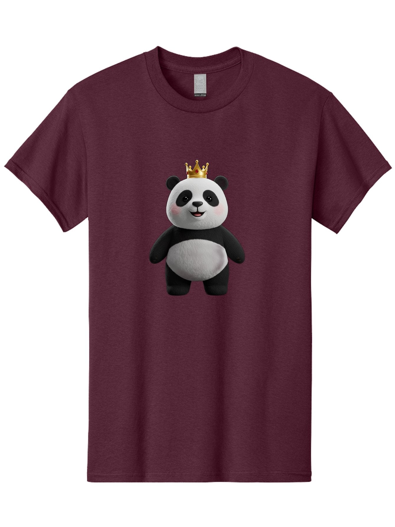 Panda-With-Crown-7 Men'S Graphic Tee, 100% Cotton, Comfortable Casual Summer Wear, Machine Washable, Cartoon Panda, Cute Animal, Panda Bear, Crown On Head, Regal Animal, Adorable Creature, Funny Character, Digital Art, Illustration, Bae614 4