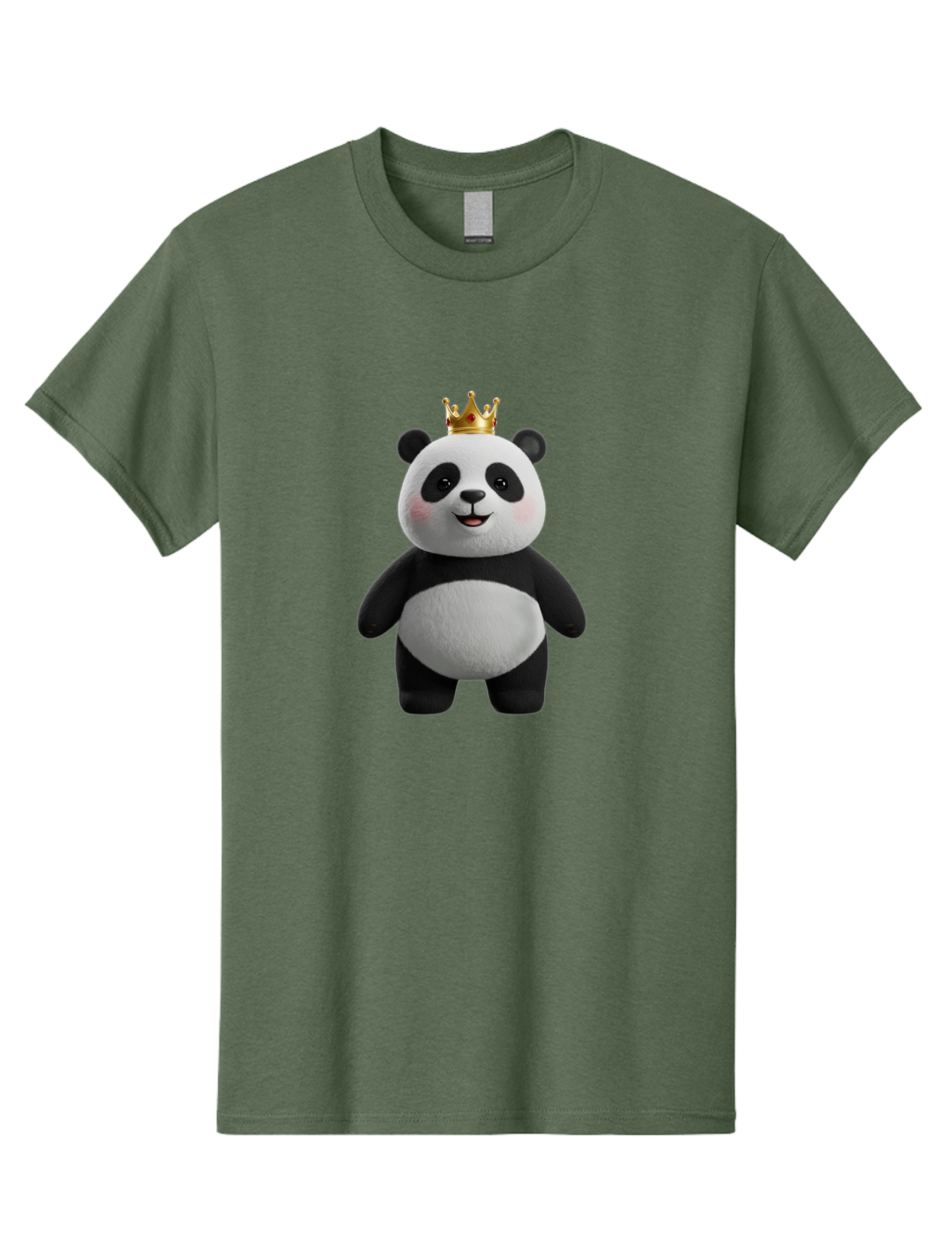 Panda-With-Crown-7 Men'S Graphic Tee, 100% Cotton, Comfortable Casual Summer Wear, Machine Washable, Cartoon Panda, Cute Animal, Panda Bear, Crown On Head, Regal Animal, Adorable Creature, Funny Character, Digital Art, Illustration, Bae614 5