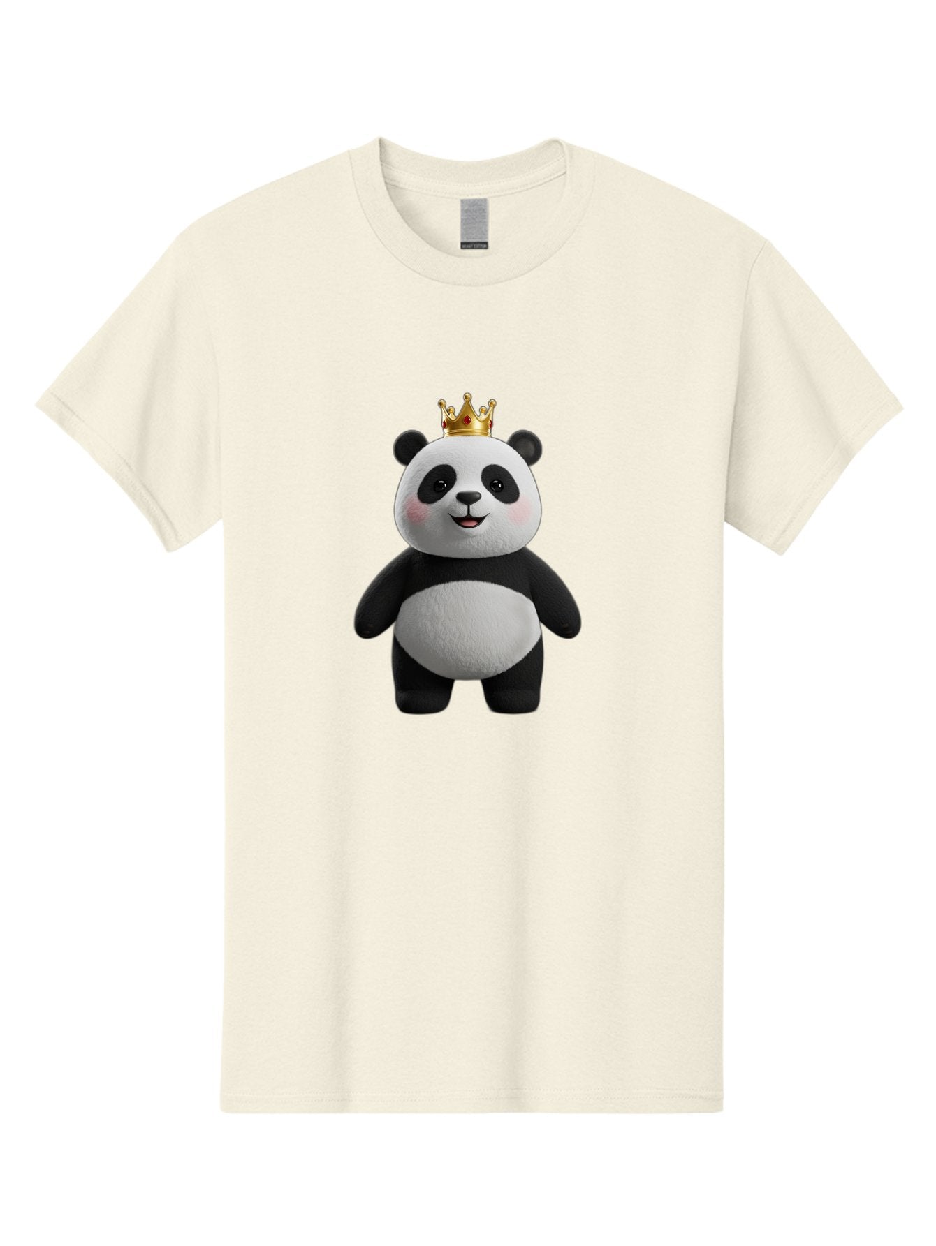 Panda-With-Crown-7 Men'S Graphic Tee, 100% Cotton, Comfortable Casual Summer Wear, Machine Washable, Cartoon Panda, Cute Animal, Panda Bear, Crown On Head, Regal Animal, Adorable Creature, Funny Character, Digital Art, Illustration, Bae614 7